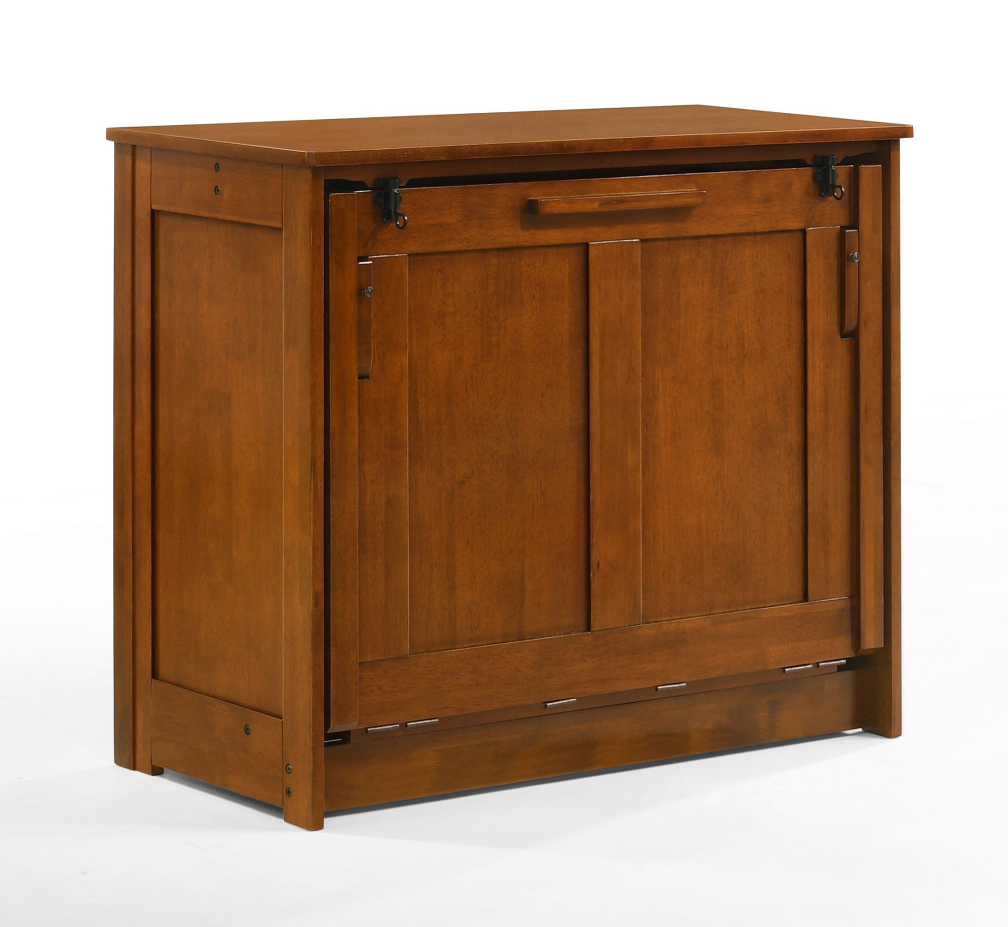 Orion Wood Murphy Cabinet Bed w/Mattress