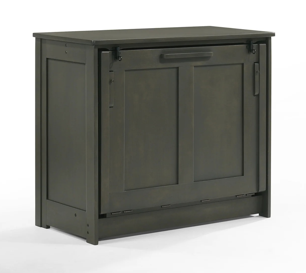Orion Wood Murphy Cabinet Bed w/Mattress