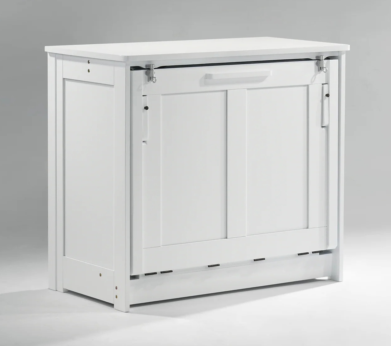 Orion Wood Murphy Cabinet Bed w/Mattress