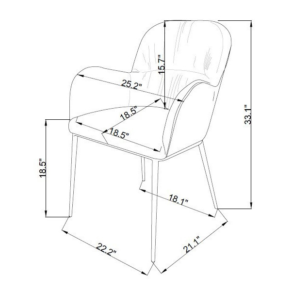 MC Orleans Steel/Leather Dining Armchair