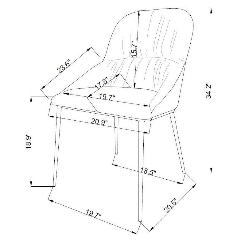 MC Orleans Steel/Leather Dining Chair