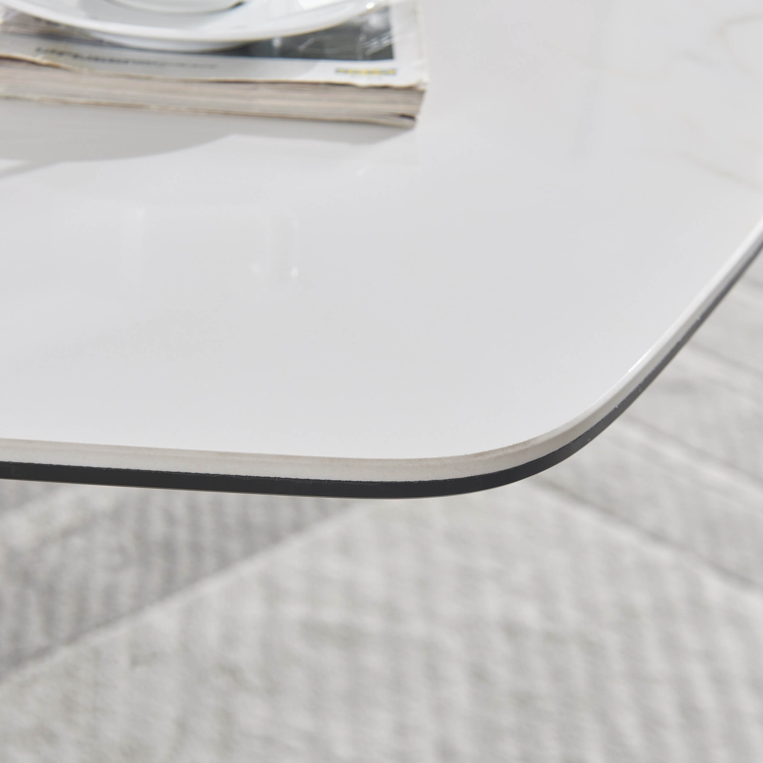 Orleans Ceramic Top Coffee Table with Brass Legs
