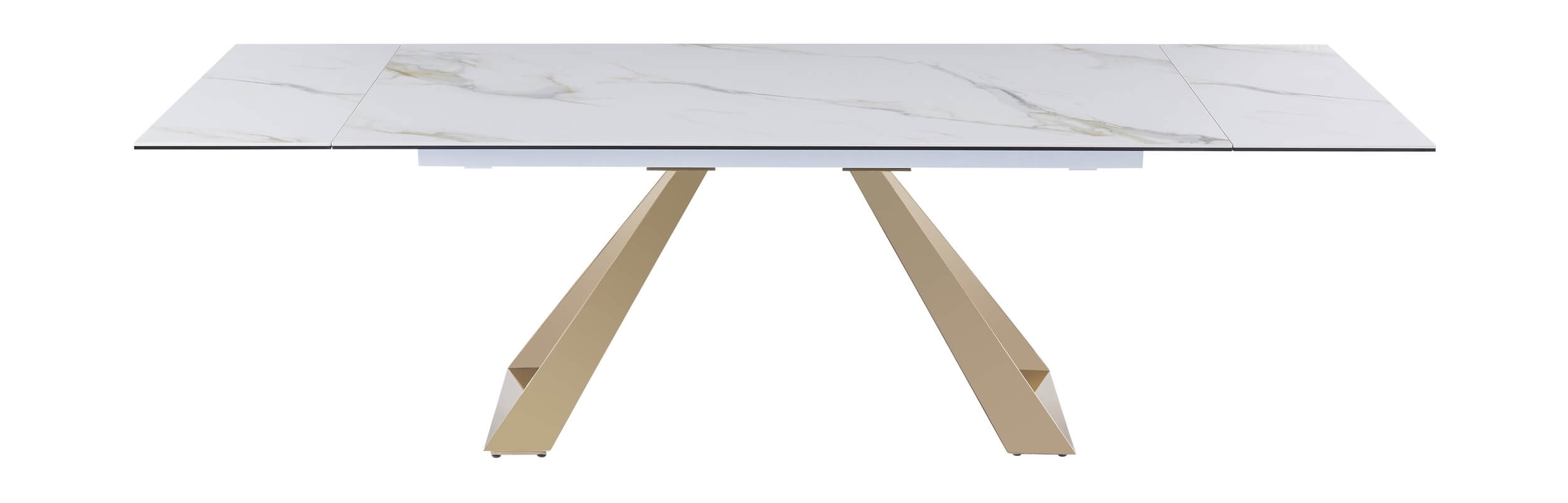 Orleans Ceramic Top Extendable Dining Table with Brass Base