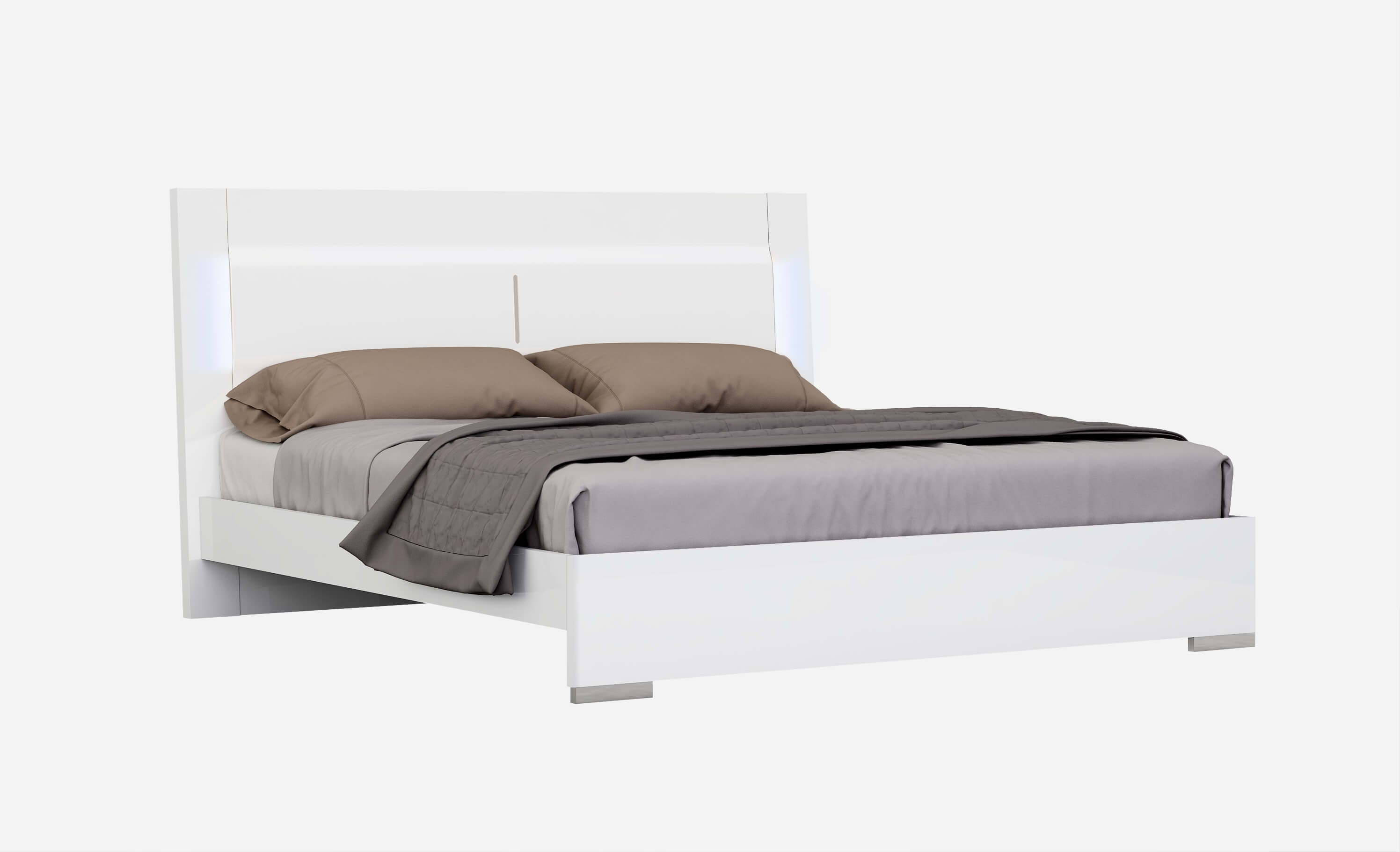 Oslo Premium Lacquer Platform Bed with LED Light