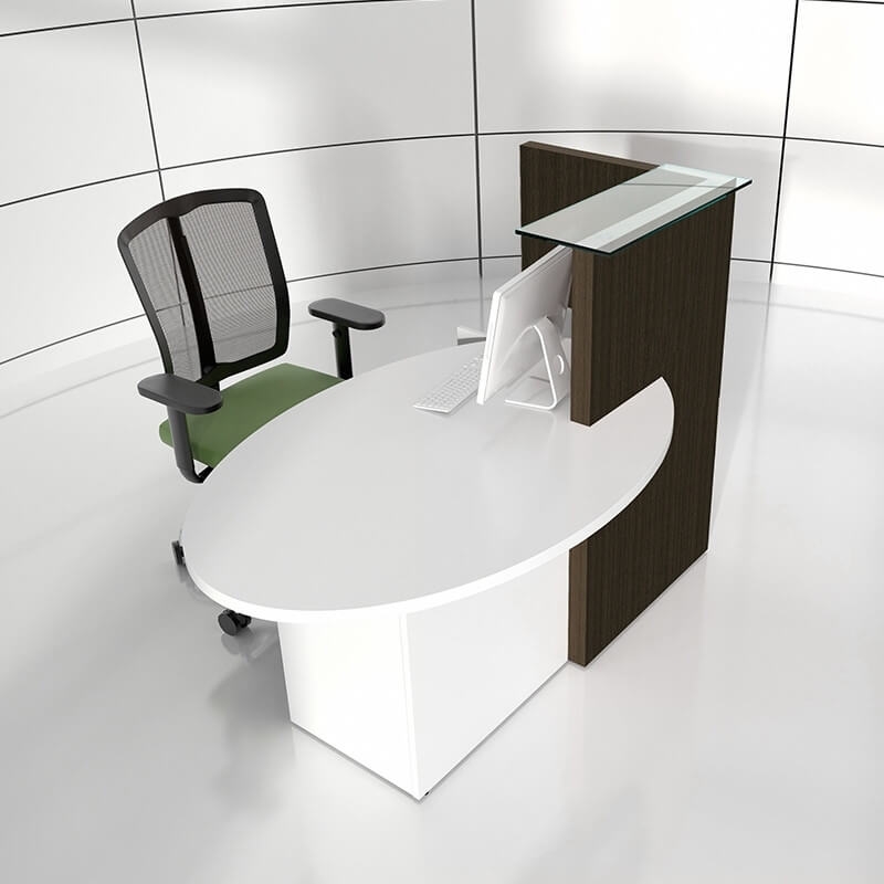 OVO Small Reception Desk w/Right-Handed Counter Top, Composition 1, ADA Compliance