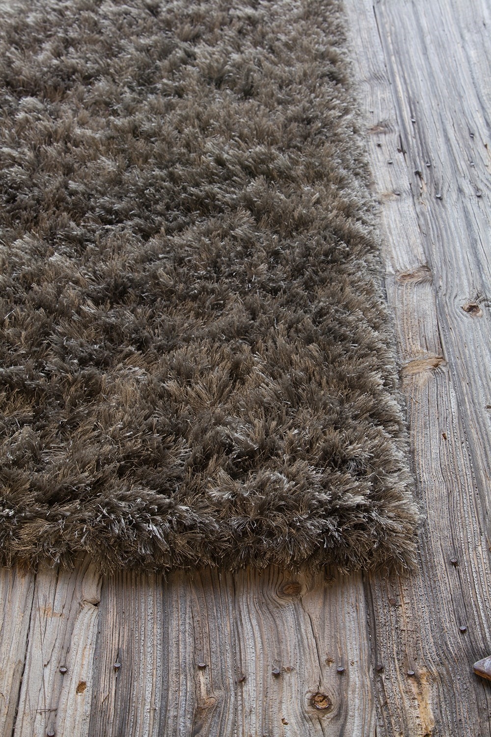 Oyster Polyester Rectangular Handmade Rug, 5' x 7'6"