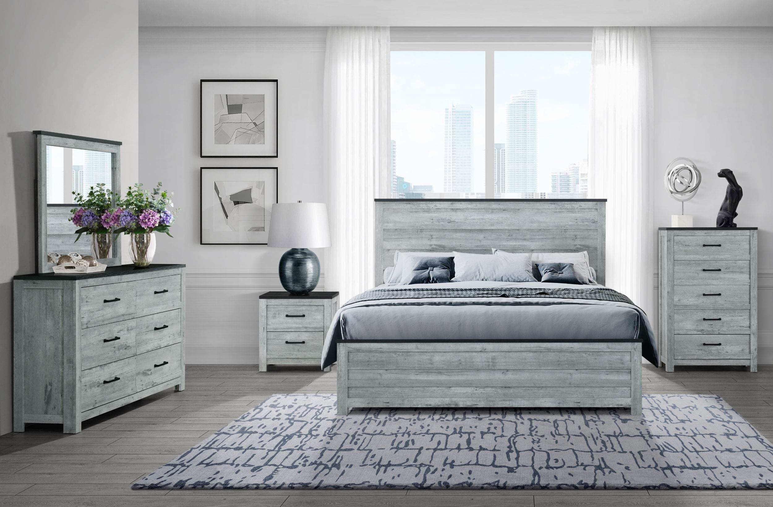 Ozark Wood Panel Bed, Queen Size