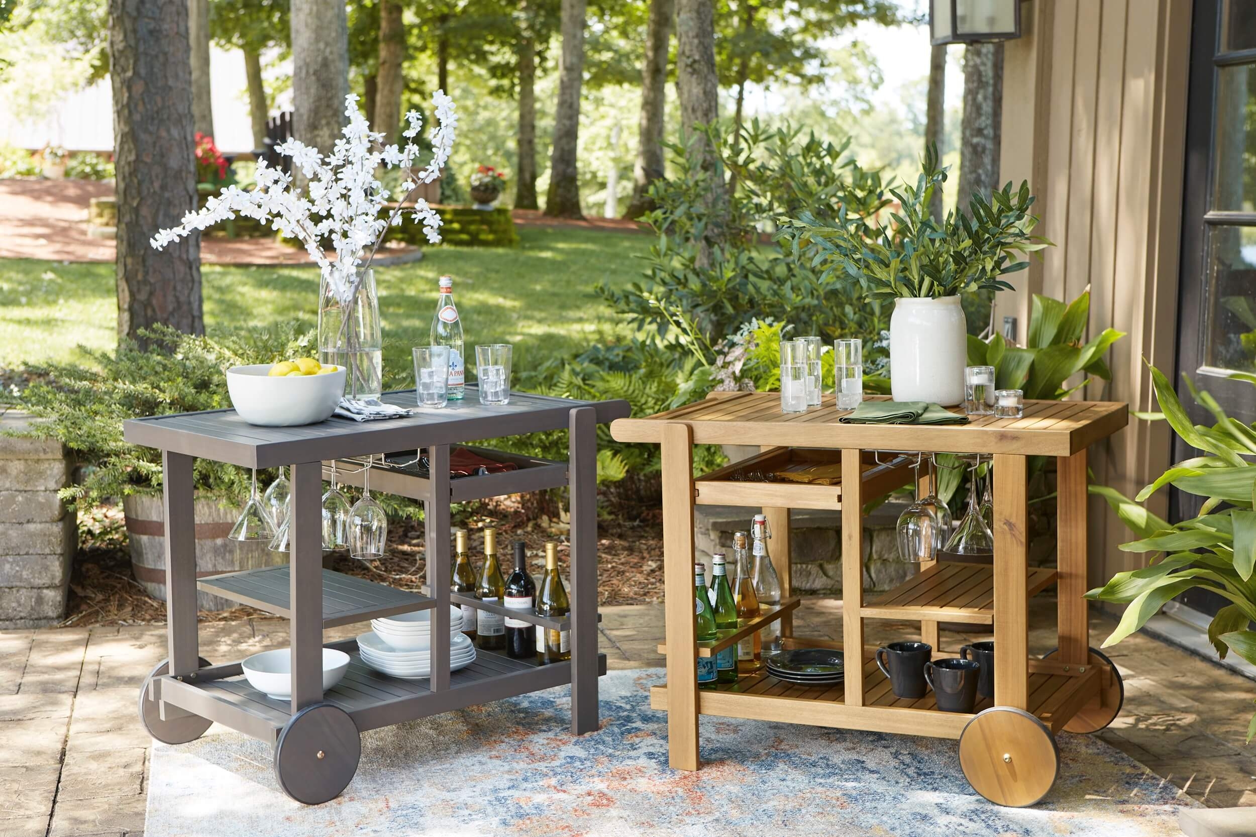 Kailani Outdoor Acacia Wood Service Cart