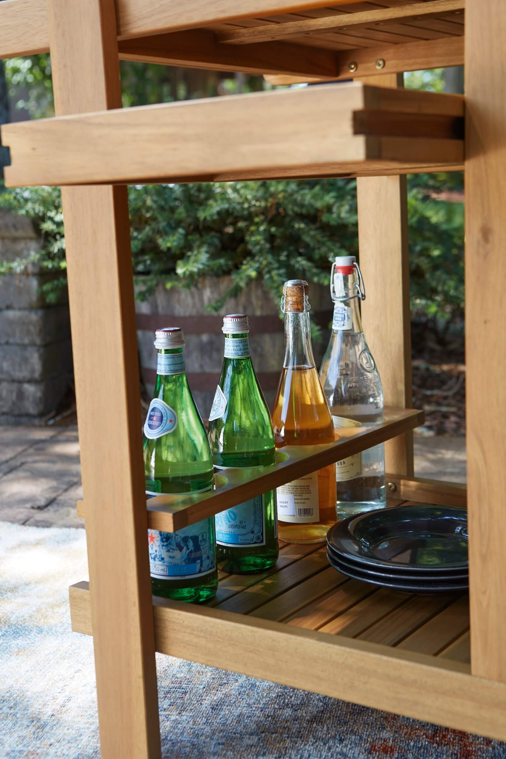 Kailani Outdoor Acacia Wood Service Cart