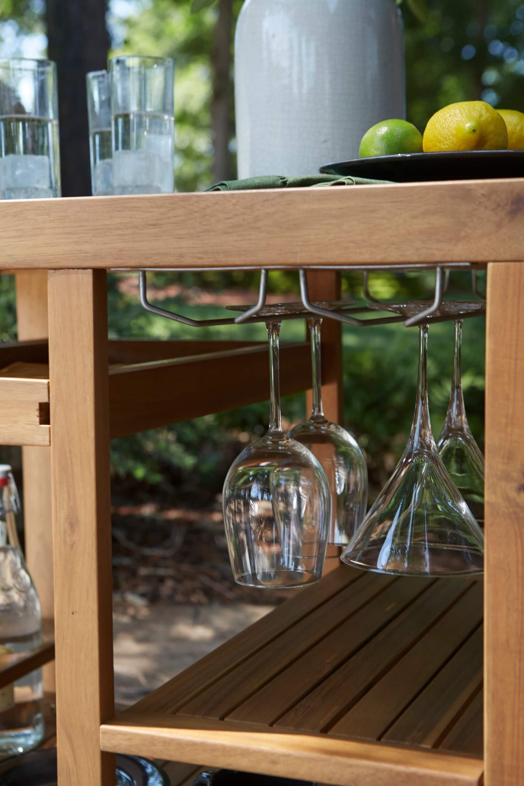 Kailani Outdoor Acacia Wood Service Cart