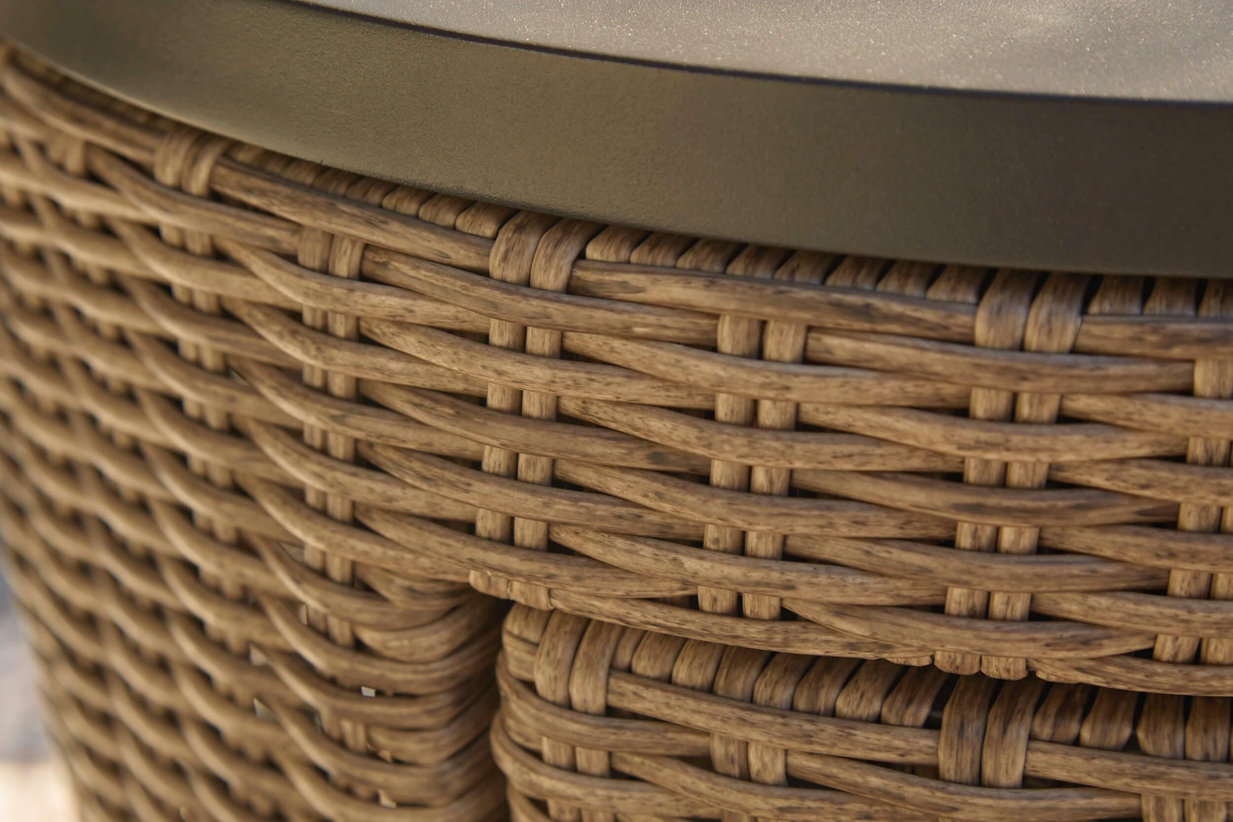 Malayah Outdoor Resin Wicker Round Fire Pit