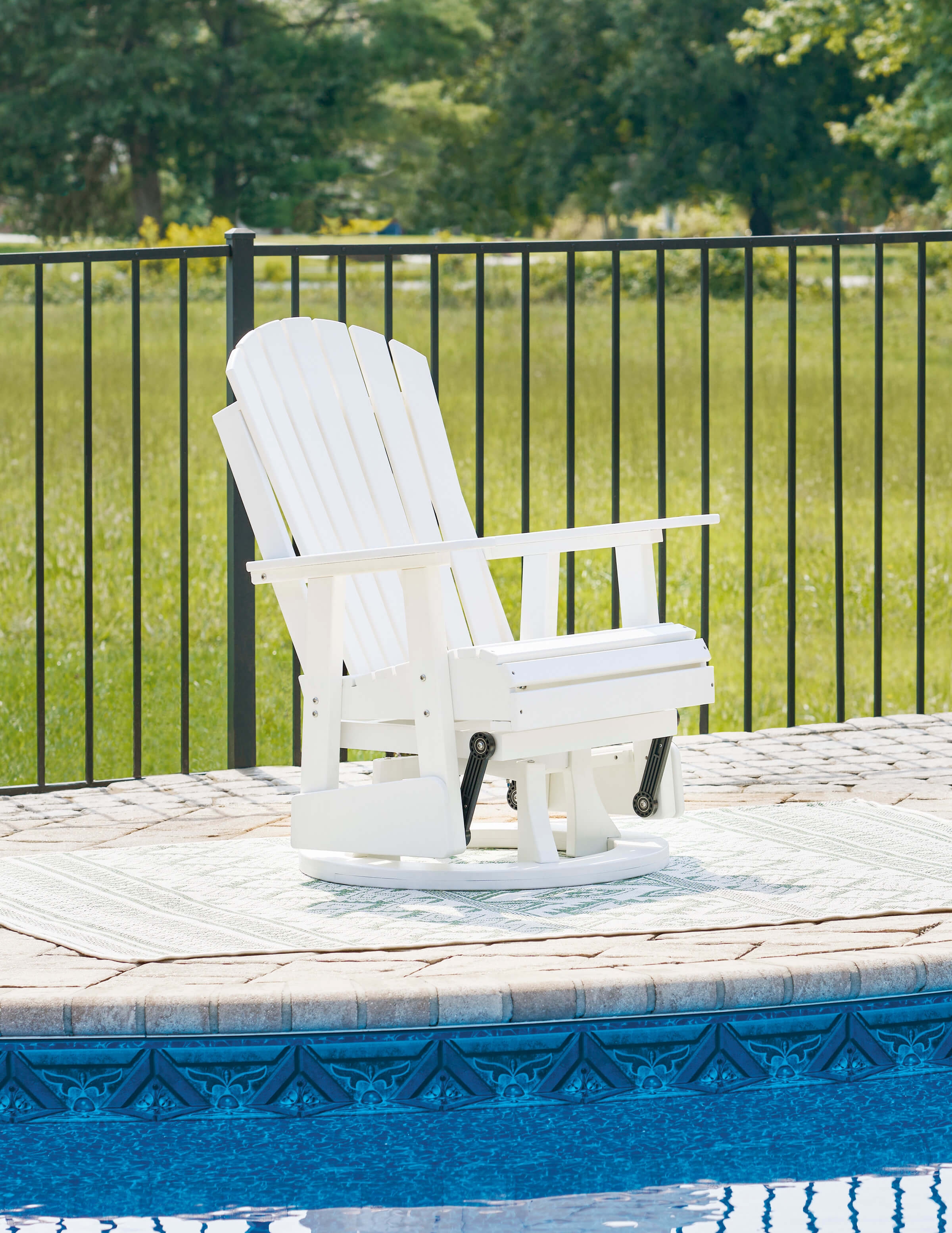 Hyland Wave Outdoor High-Density Polyethylene Swivel Glider Chair