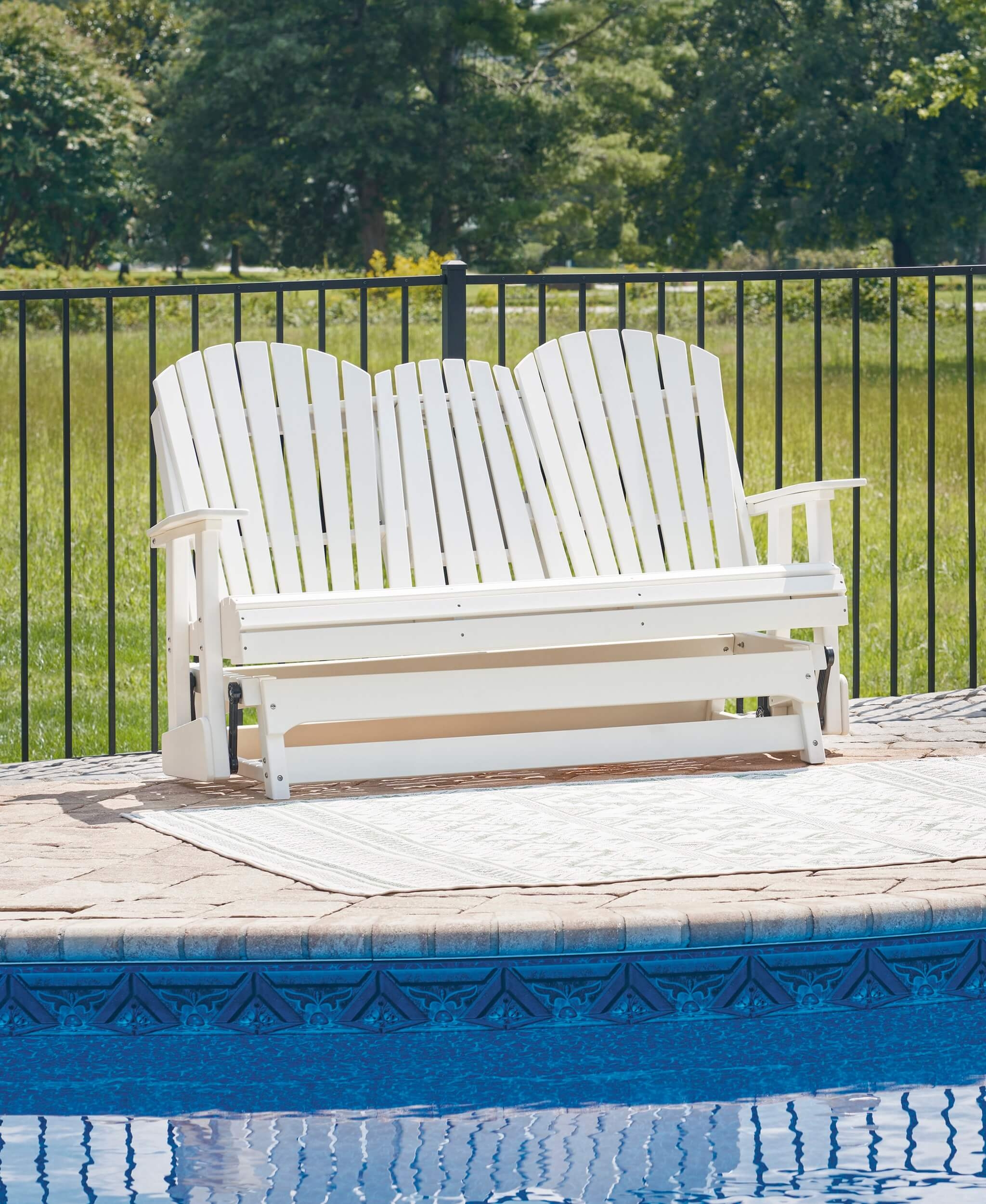 Hyland Wave Outdoor High-Density Polyethylene Glider Loveseat