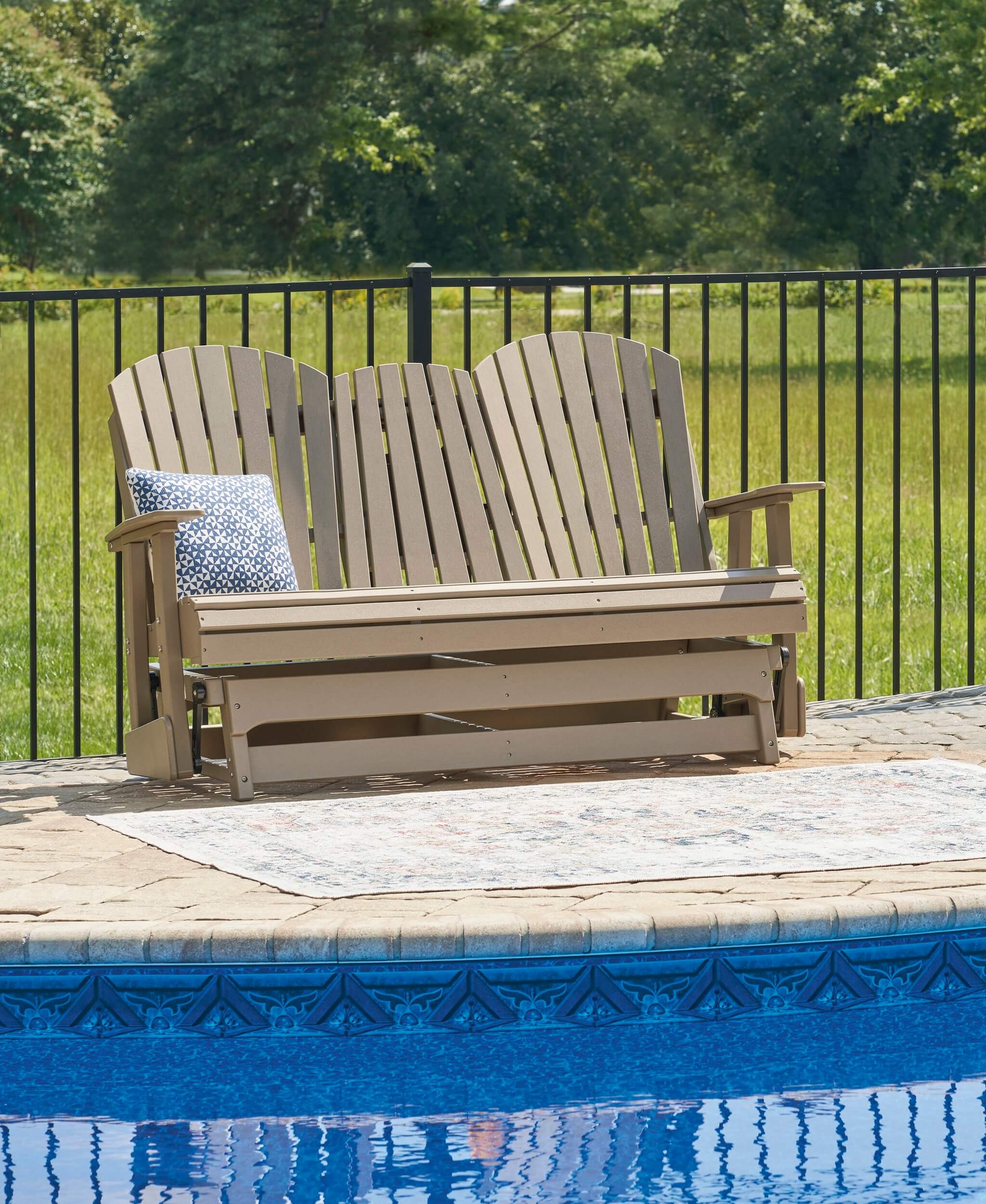 Hyland Wave Outdoor High-Density Polyethylene Glider Loveseat
