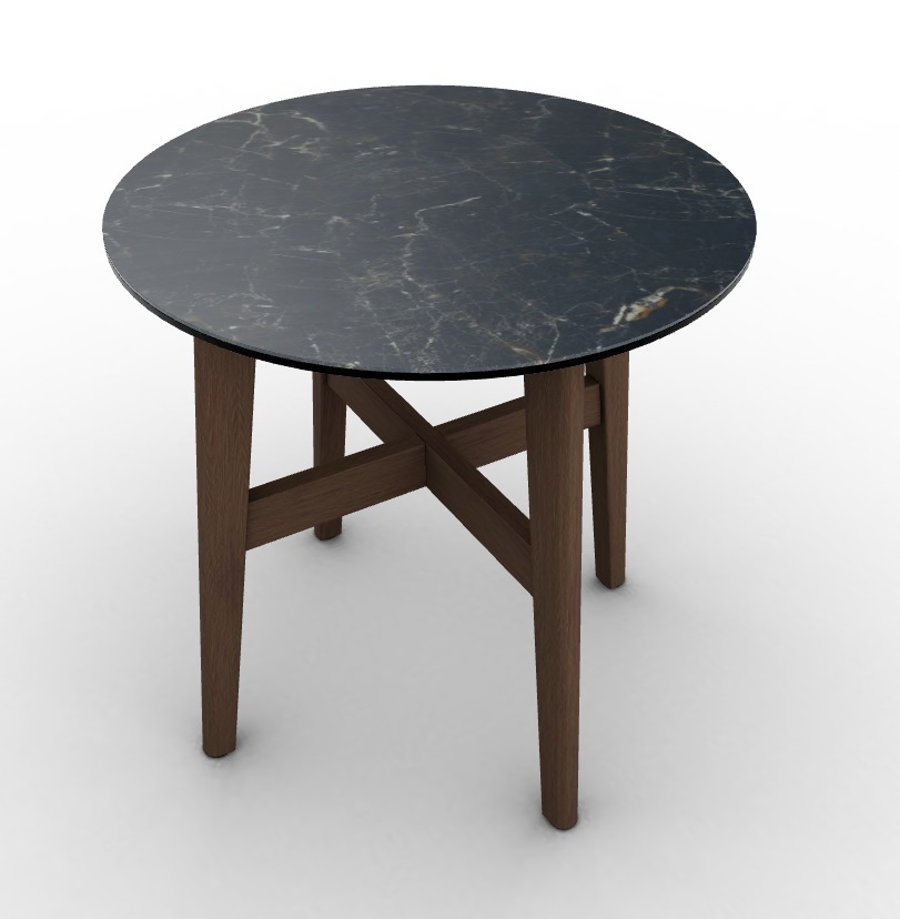 Abrey Laminated Ceramic-Glass/Wood Side Table