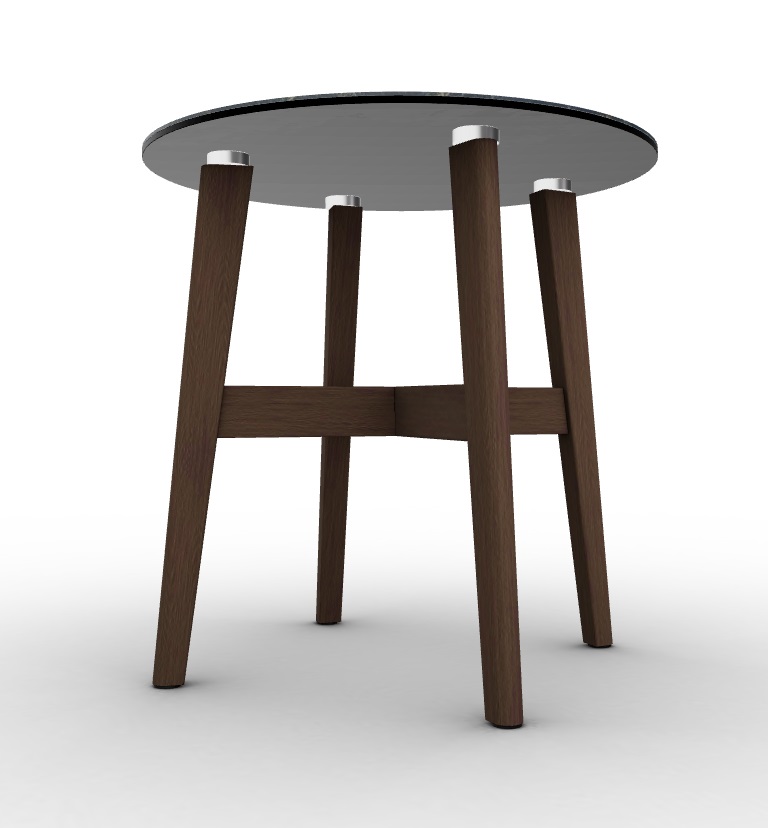 Abrey Laminated Ceramic-Glass/Wood Side Table