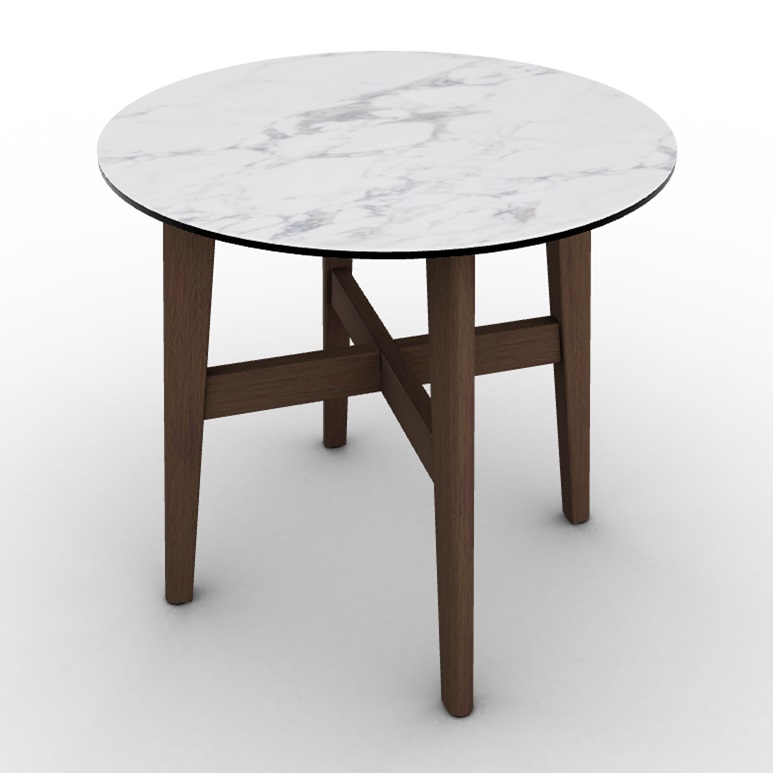 Abrey Laminated Ceramic-Glass/Wood Side Table
