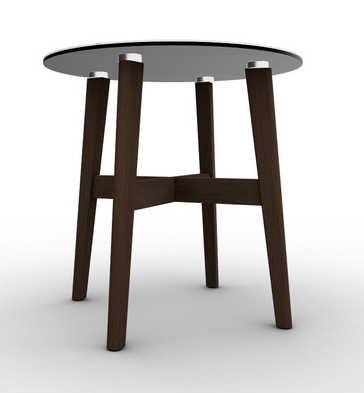 Abrey Laminated Ceramic-Glass/Wood Side Table