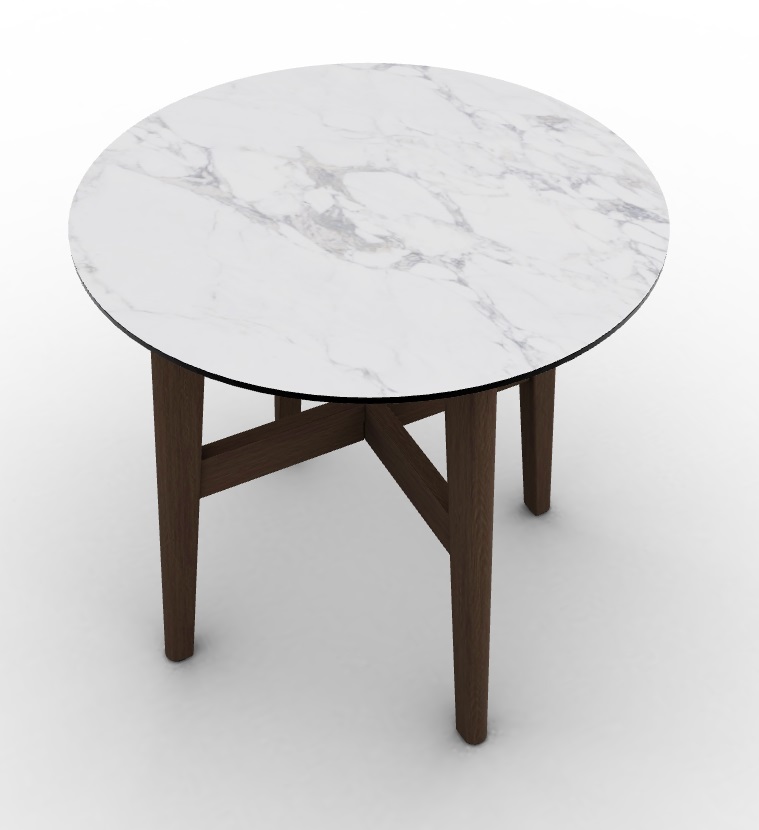 Abrey Laminated Ceramic-Glass/Wood Side Table