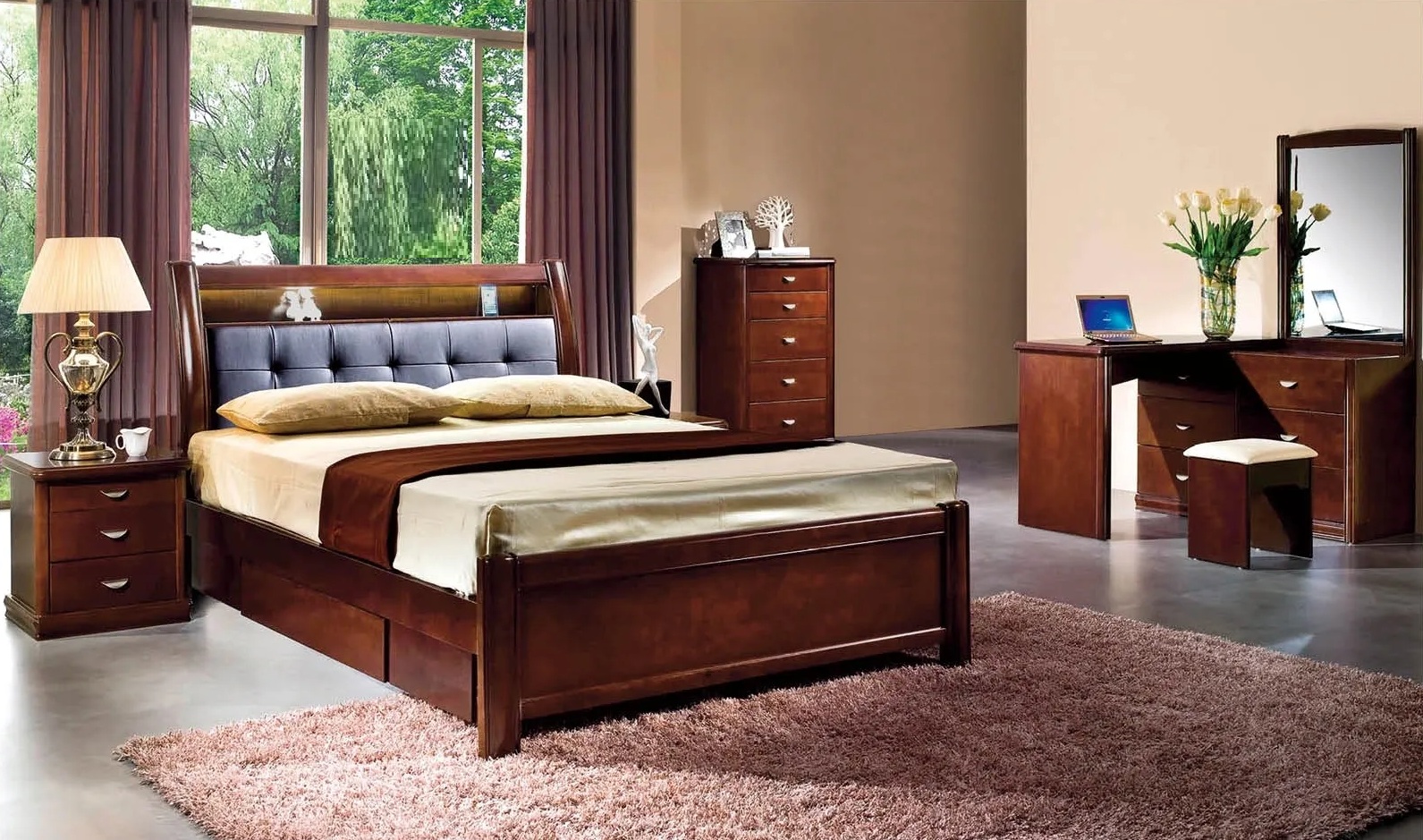 P158 Panel Bedroom Set with LED Light