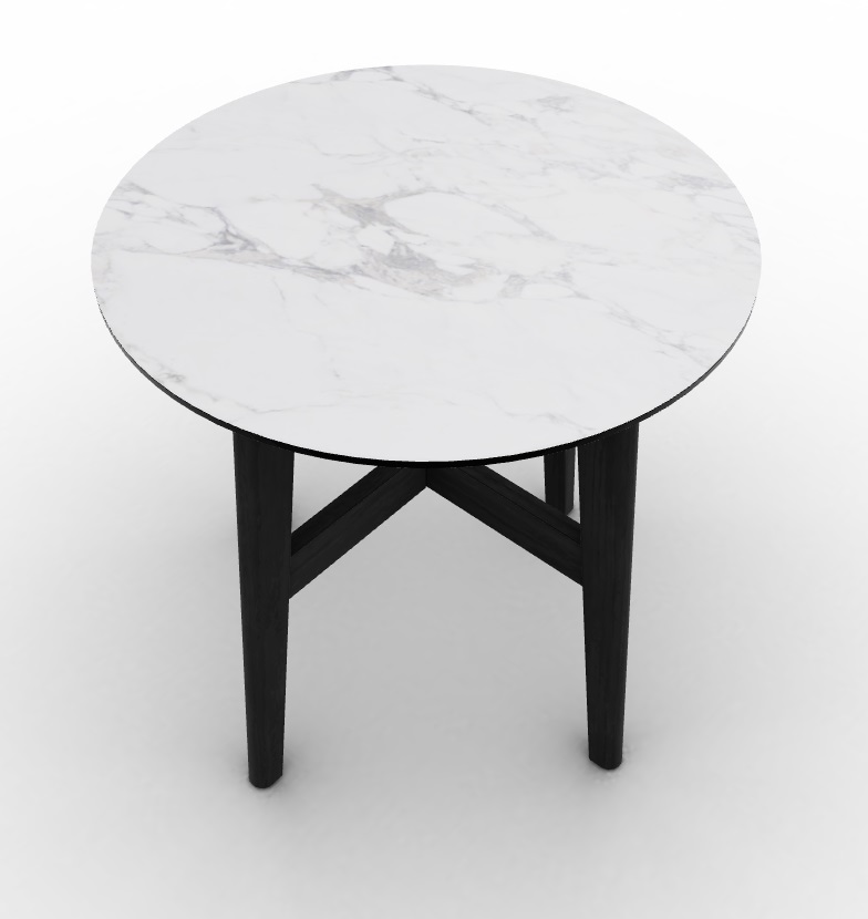 Abrey Laminated Ceramic-Glass/Wood Side Table