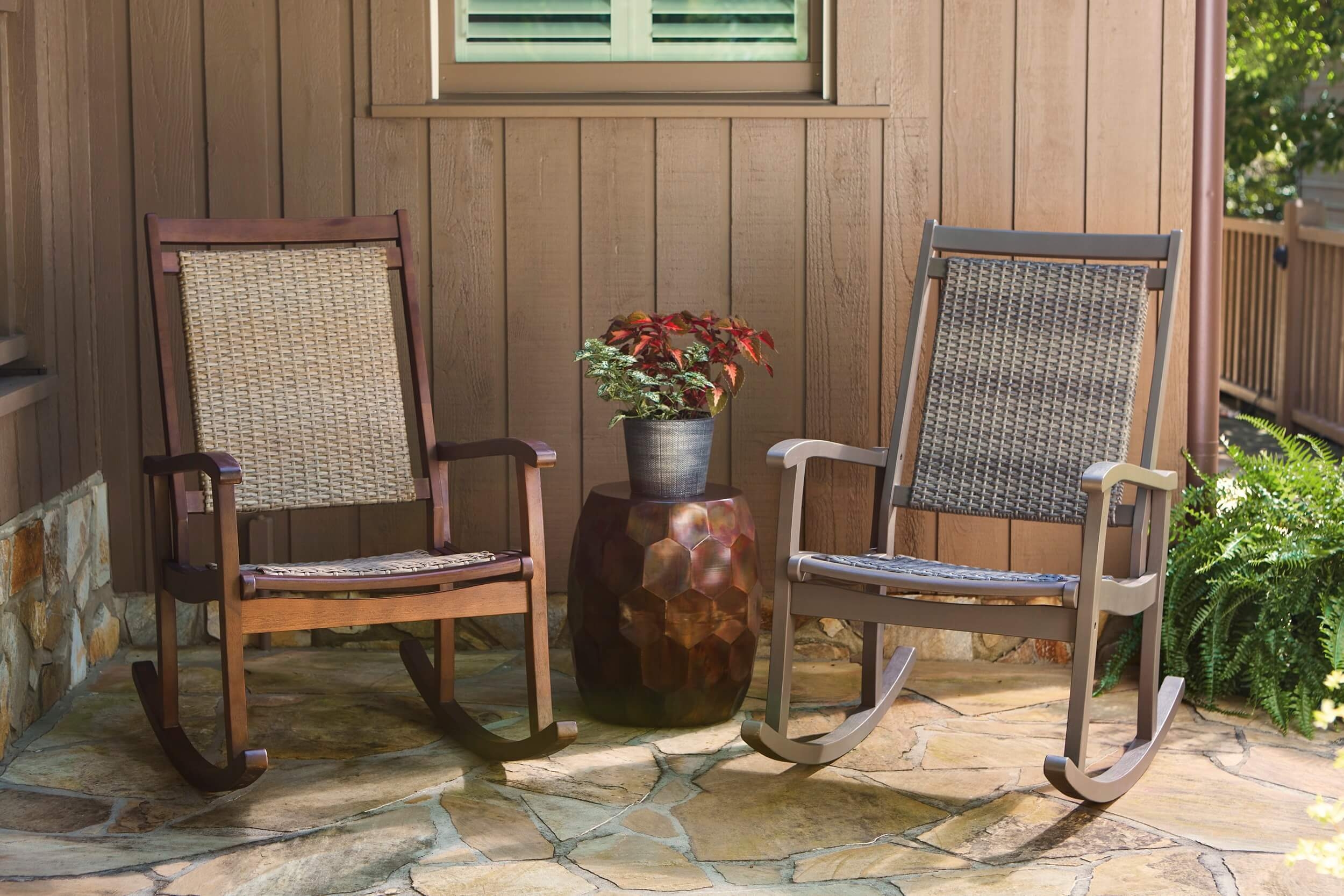 Emani Outdoor Eucalyptus Wood/Resin Rocking Chair