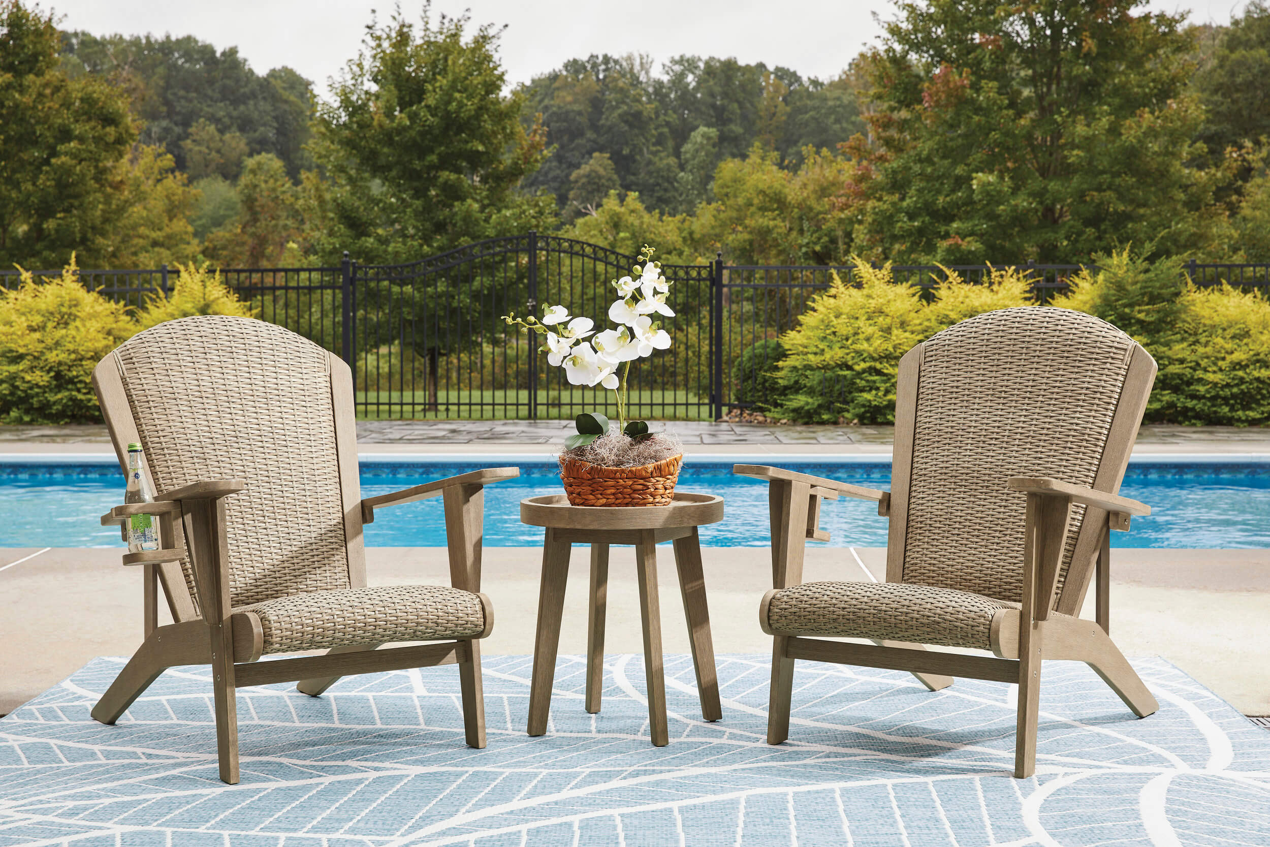 Marina Sun Resin Wicker/Wood Adirondack Chair