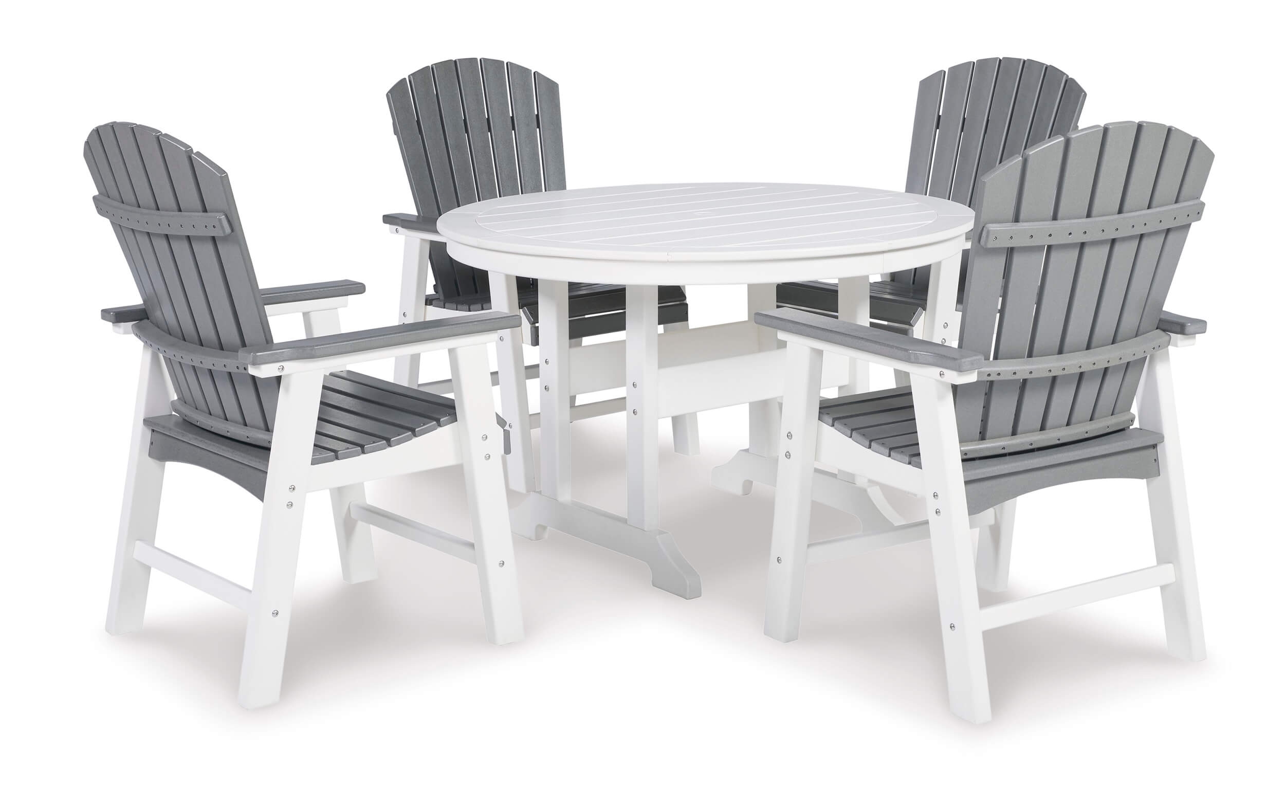 Crescent Outdoor High-Density Polyethylene Round Dining Table