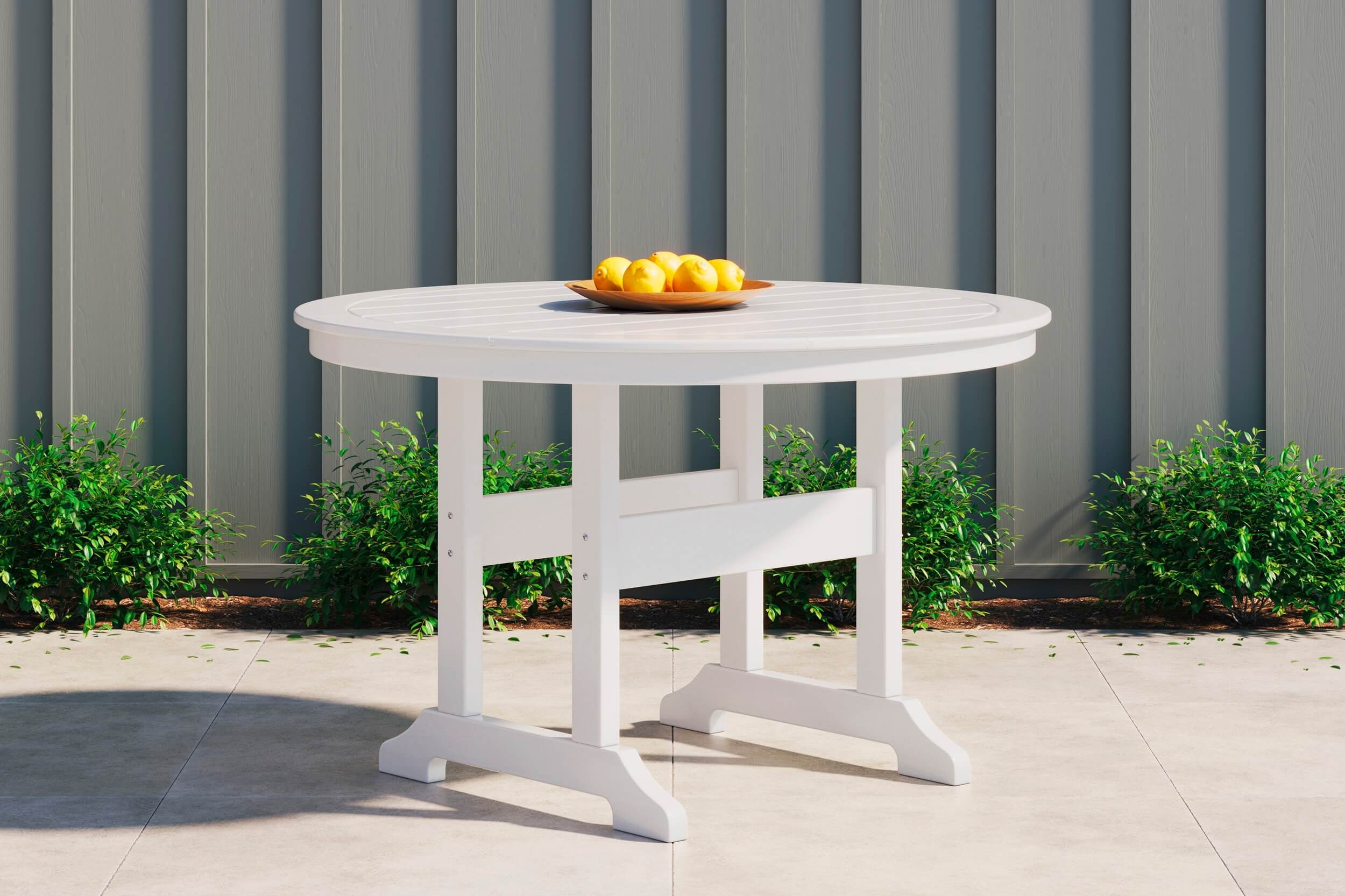 Crescent Outdoor High-Density Polyethylene Round Dining Table