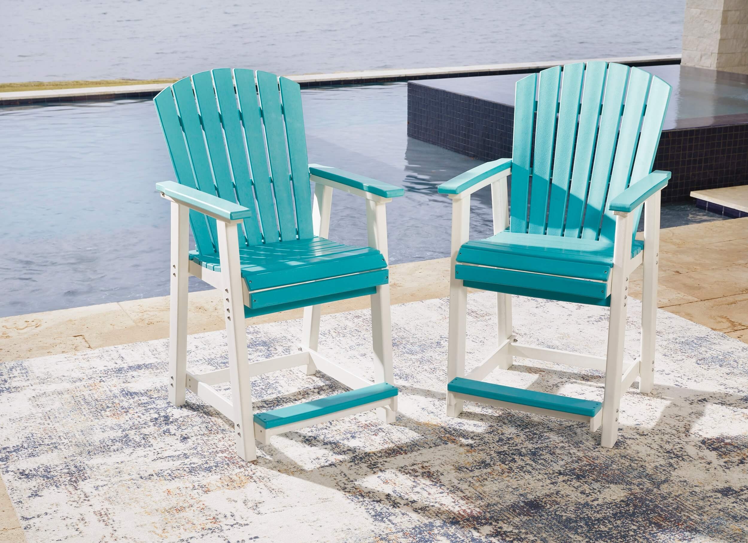 Eisely Outdoor High-Density Polyethylene Counter Height Patio Dining Set