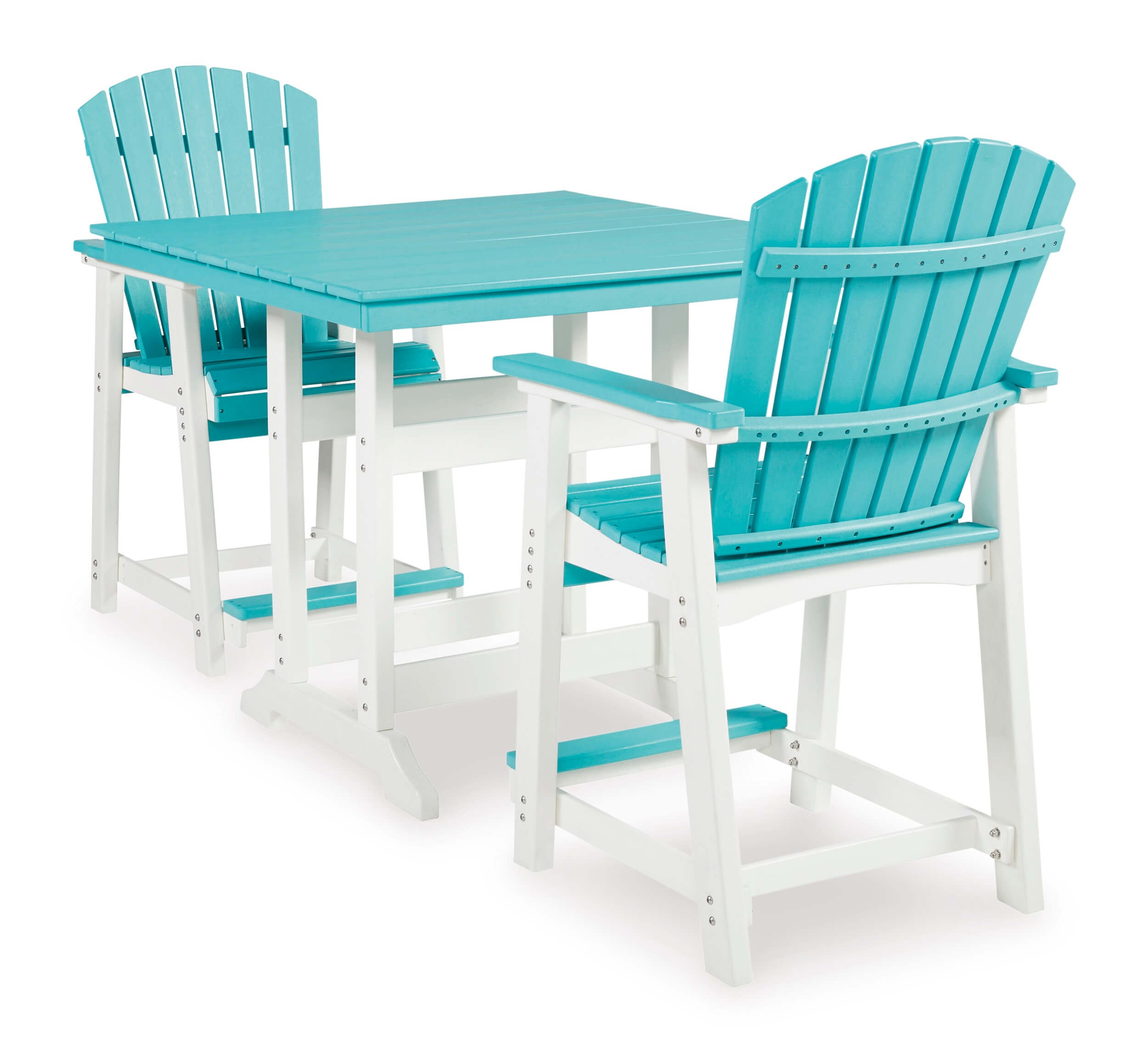 Eisely Outdoor High-Density Polyethylene Counter Height Barstool, Set of 2