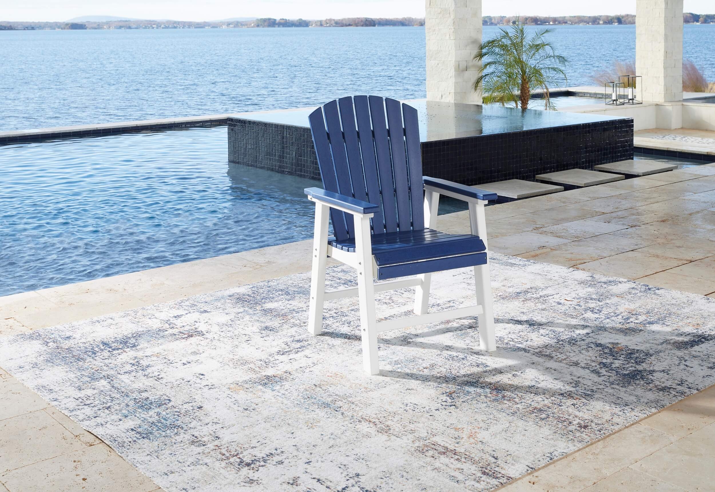 Toretto Outdoor High-Density Polyethylene Dining Arm Chair, Set of 2