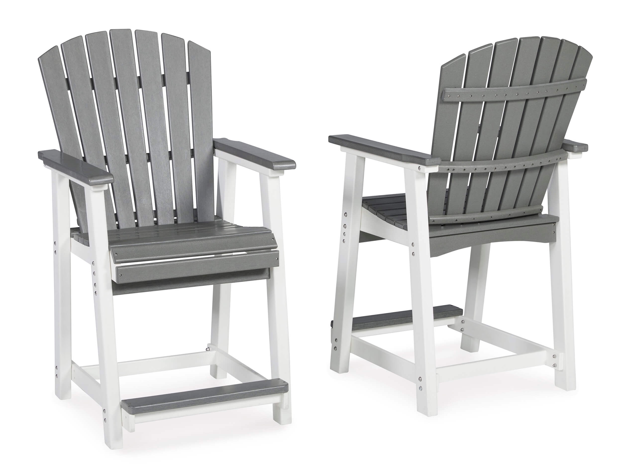 Transville Outdoor High-Density Polyethylene Counter Height Barstool, Set of 2