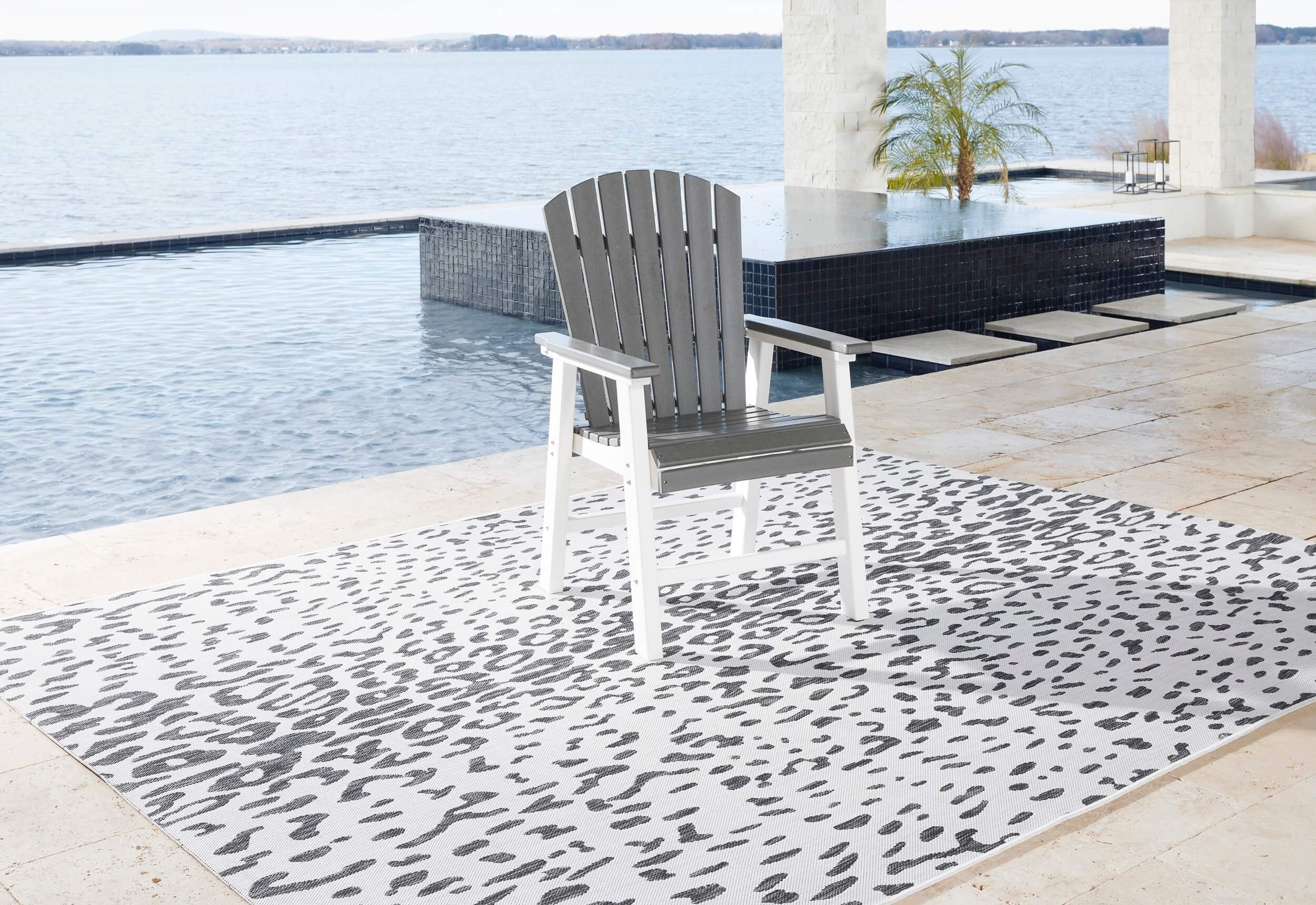 Transville Outdoor High-Density Polyethylene Dining Arm Chair, Set of 2
