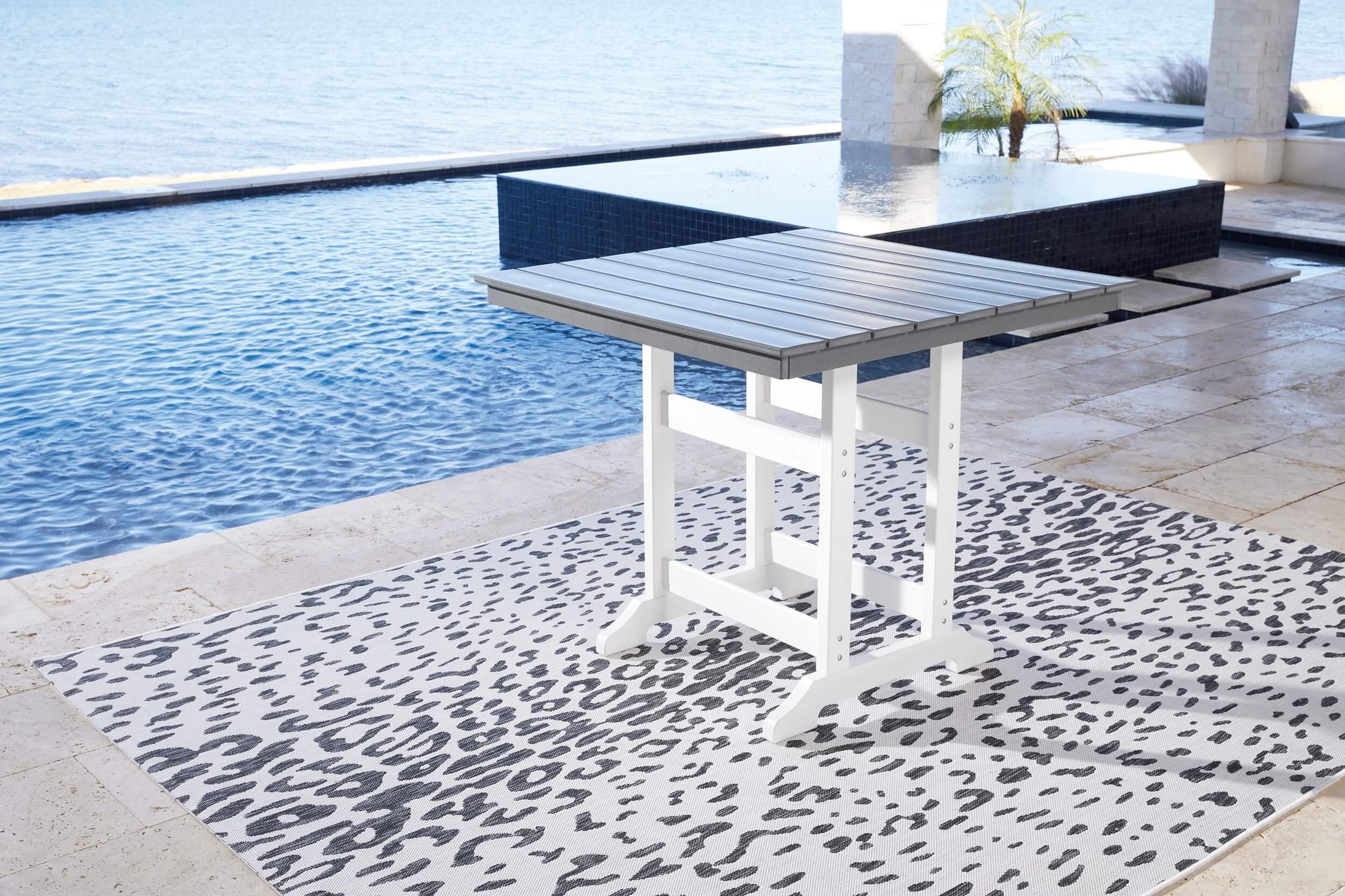 Transville Outdoor High-Density Polyethylene Counter Height Square Dining Set