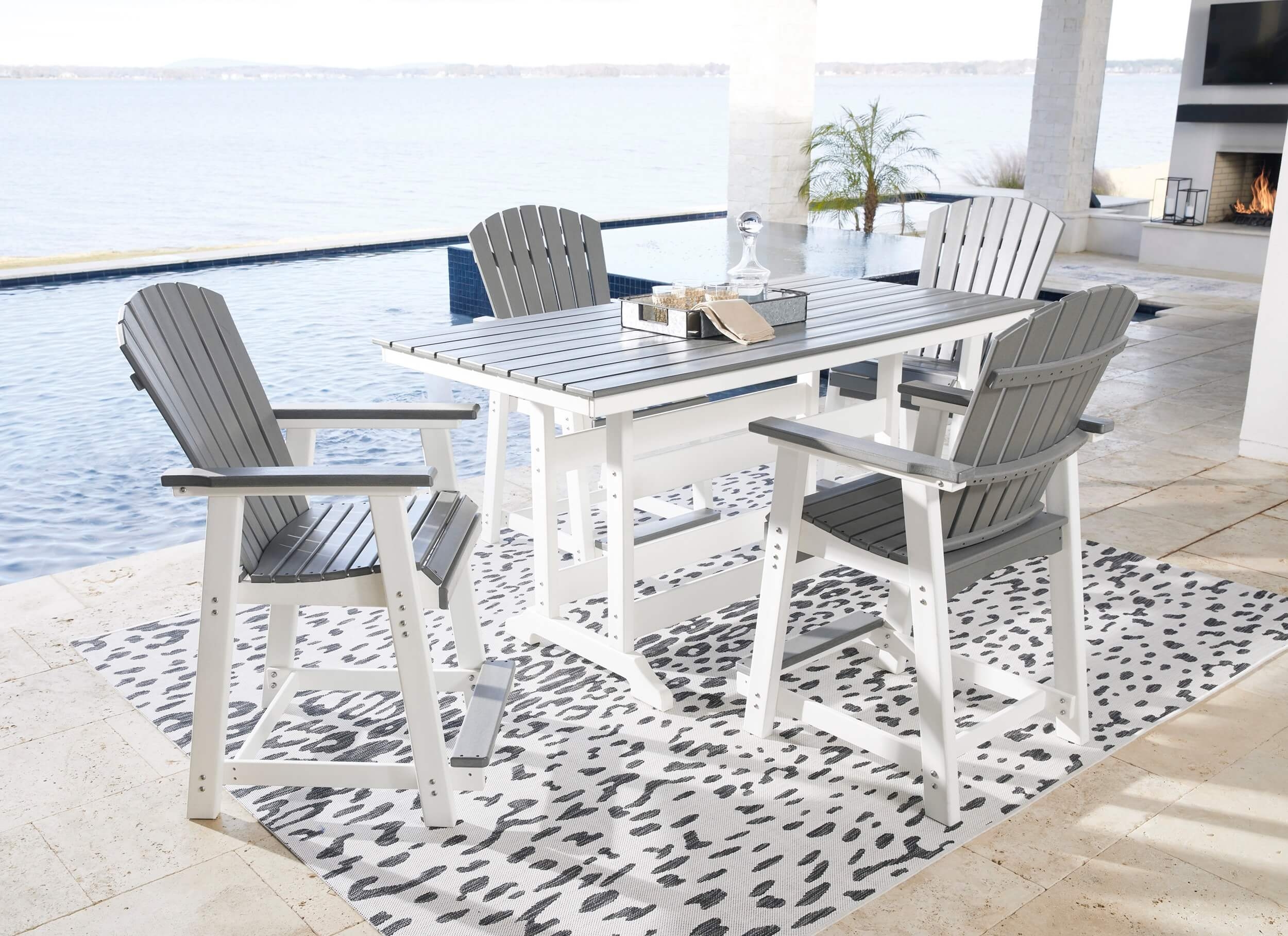 Transville Outdoor High-Density Polyethylene Counter Height Dining Table