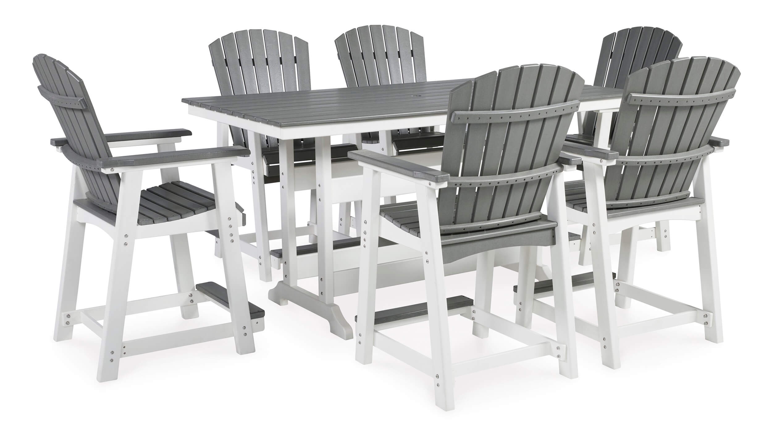 Transville Outdoor High-Density Polyethylene Counter Height Rectangular Dining Set