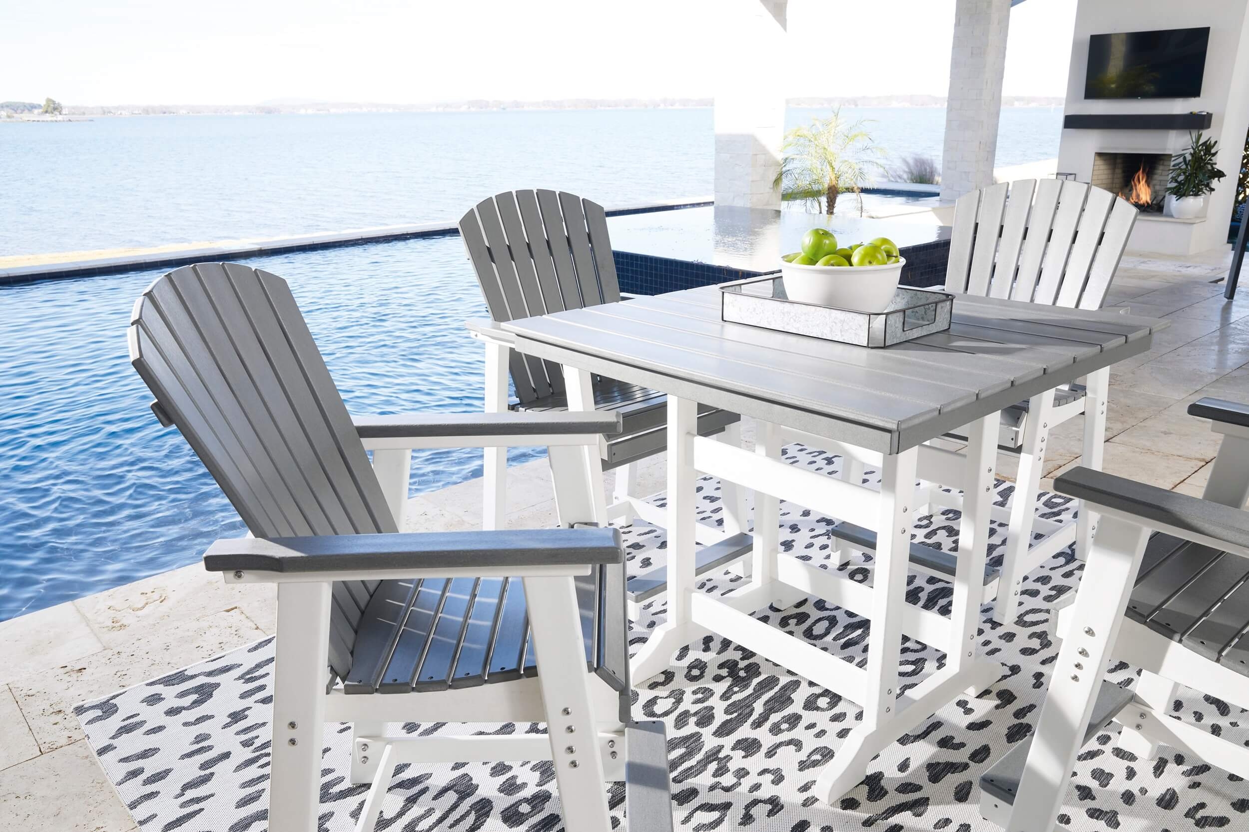 Transville Outdoor High-Density Polyethylene Counter Height Square Dining Set