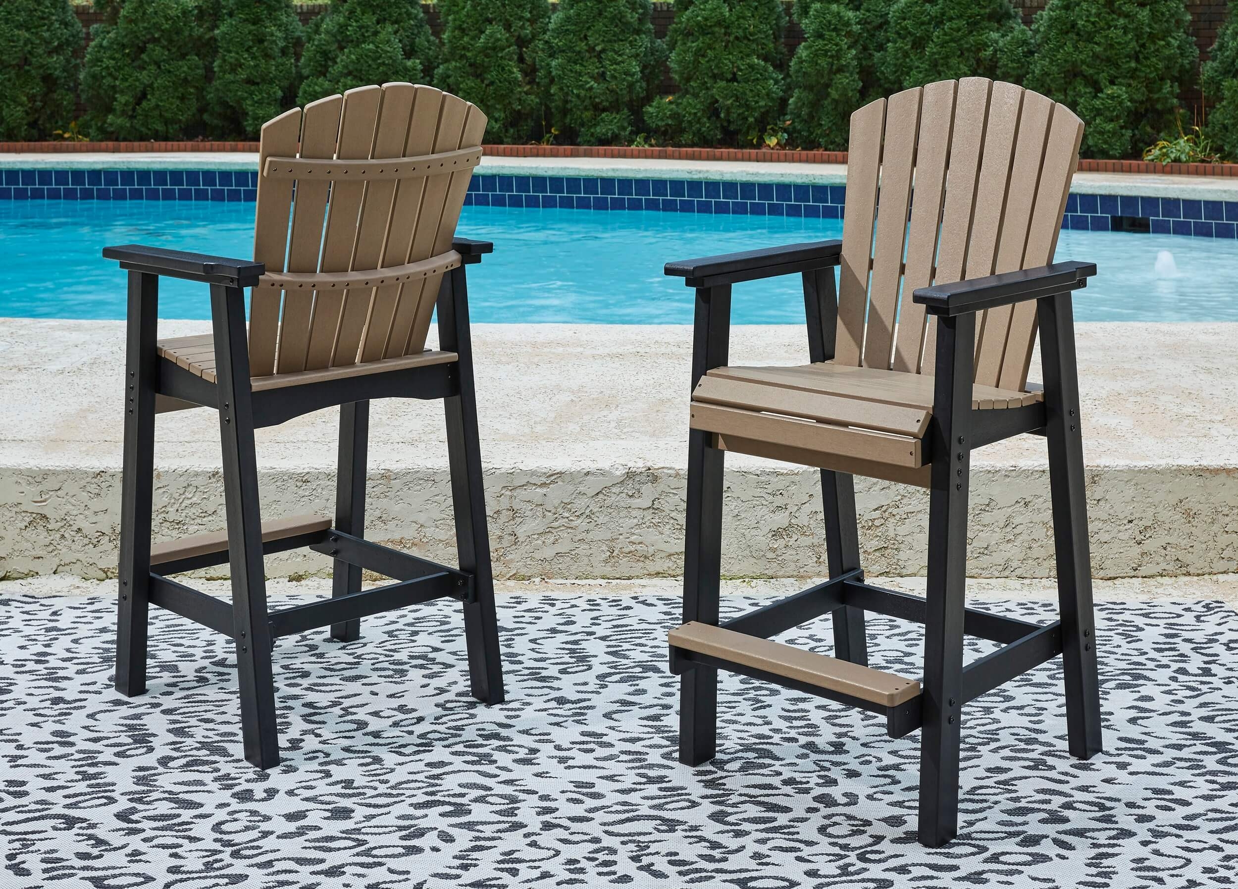 Fairen Trail Outdoor High-Density Polyethylene Tall Barstool, Set of 2
