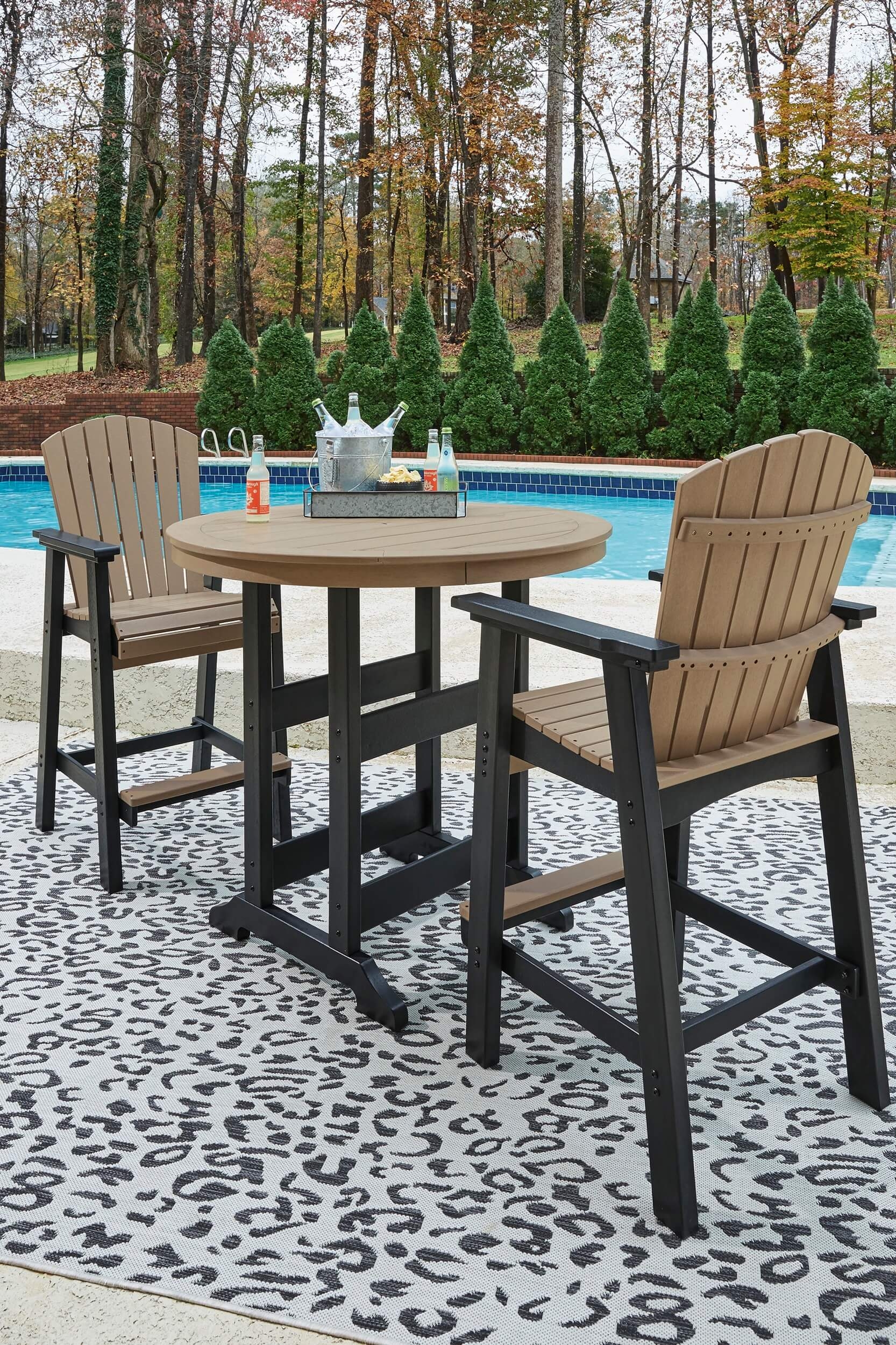 Fairen Trail Outdoor High-Density Polyethylene Tall Barstool, Set of 2