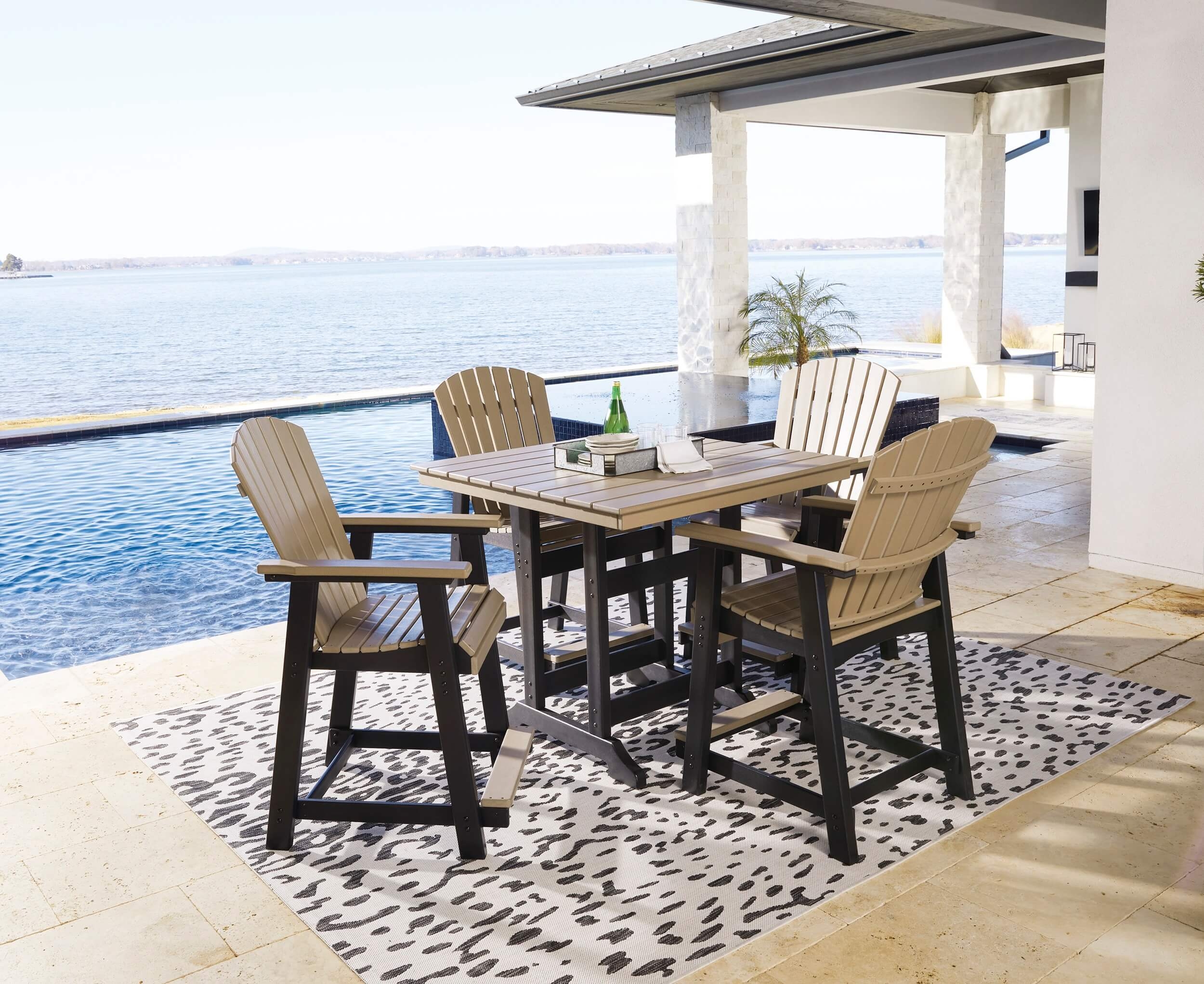Fairen Trail Outdoor High-Density Polyethylene Counter Height Dining Set