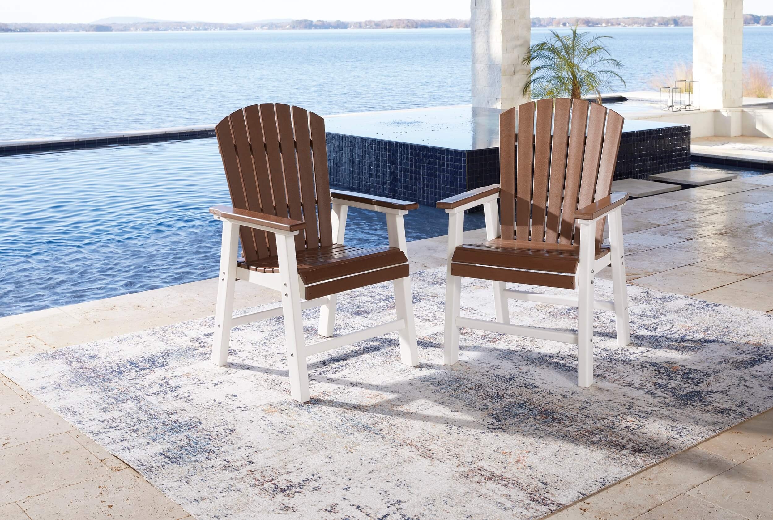 Genesis Bay Outdoor High-Density Polyethylene Dining Arm Chair, Set of 2