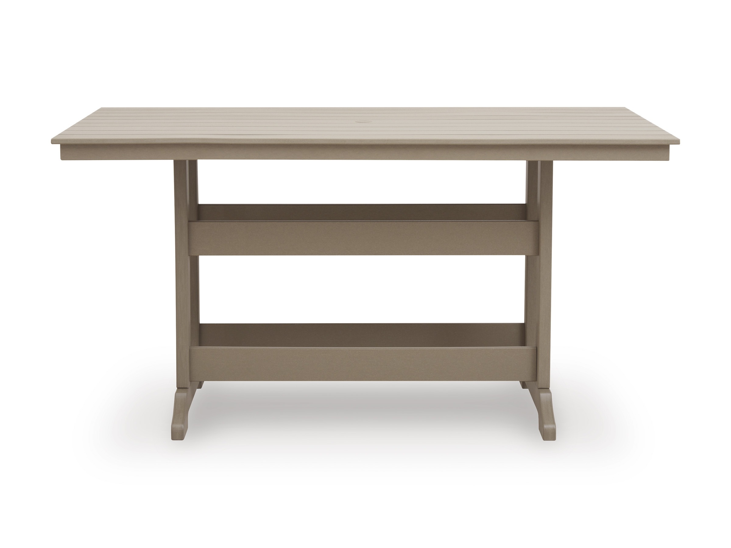 Seacliff Beach Rectangular Aluminum/Polyethylene Counter Table with Umbella Hole
