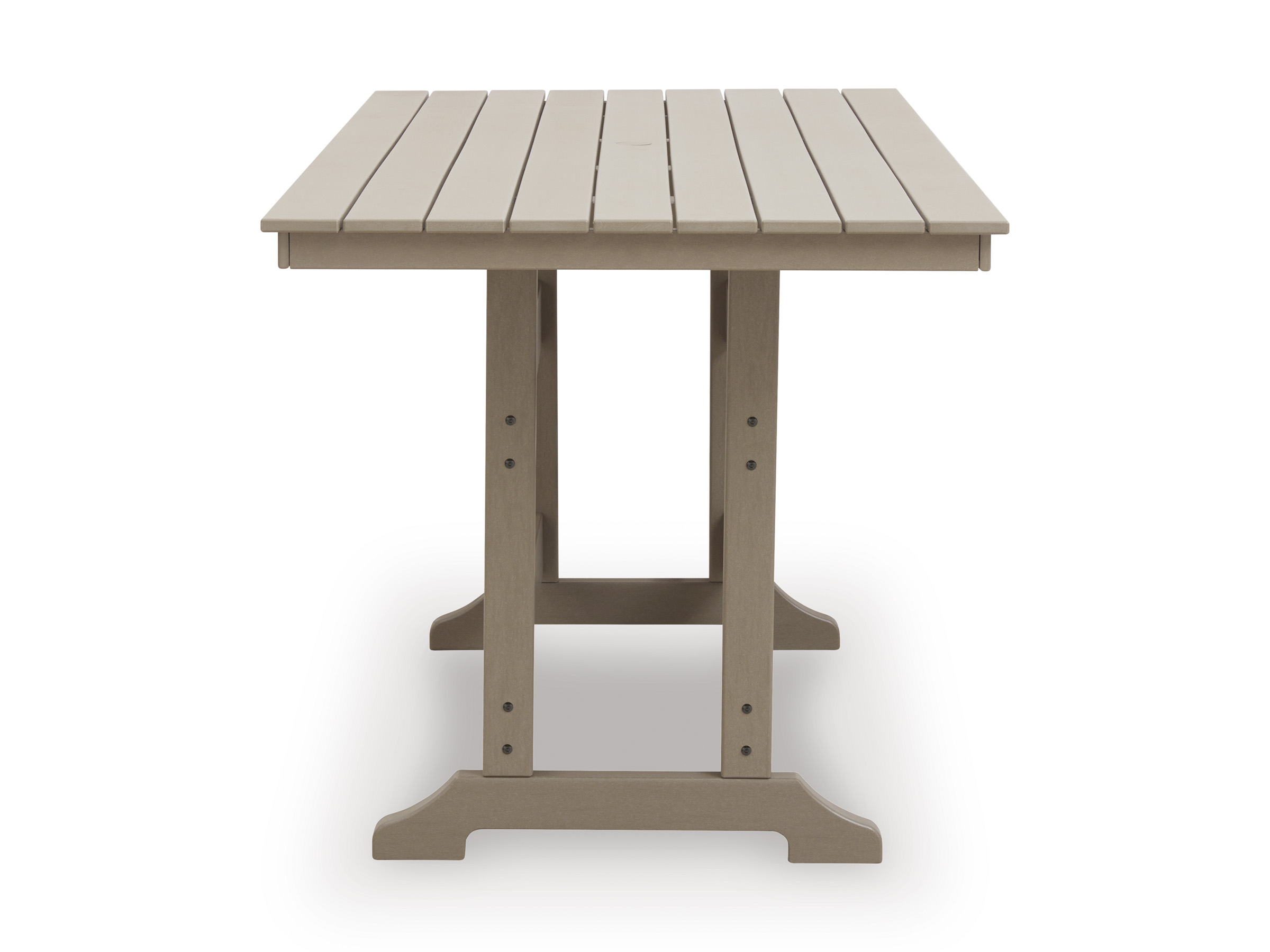 Seacliff Beach Rectangular Aluminum/Polyethylene Counter Table with Umbella Hole