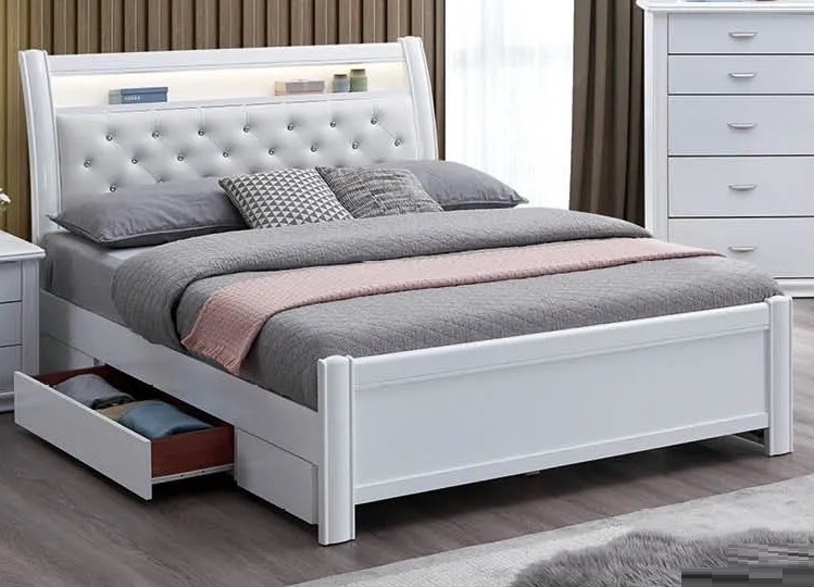 P255 Storage Panel Bed with LED Light