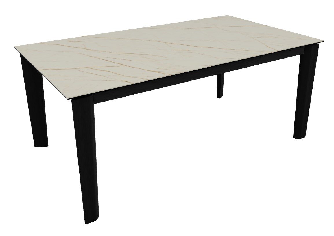 Dogma W70.9"-94.5" Rectangular Ceramic/Wood Veneer//Wood Extendable Dining Table