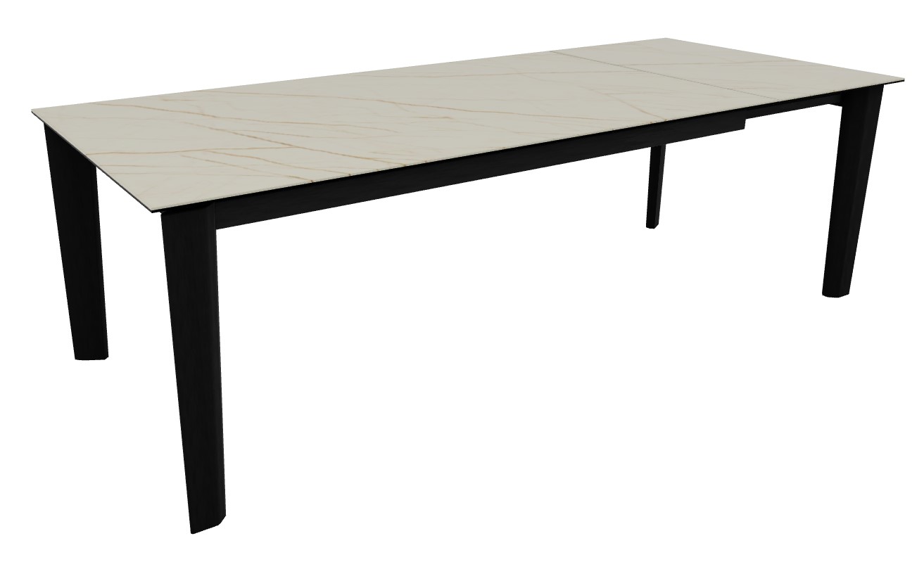 Dogma W70.9"-94.5" Rectangular Ceramic/Wood Veneer//Wood Extendable Dining Table