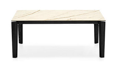 Dogma W70.9"-94.5" Rectangular Ceramic/Wood Veneer//Wood Extendable Dining Table