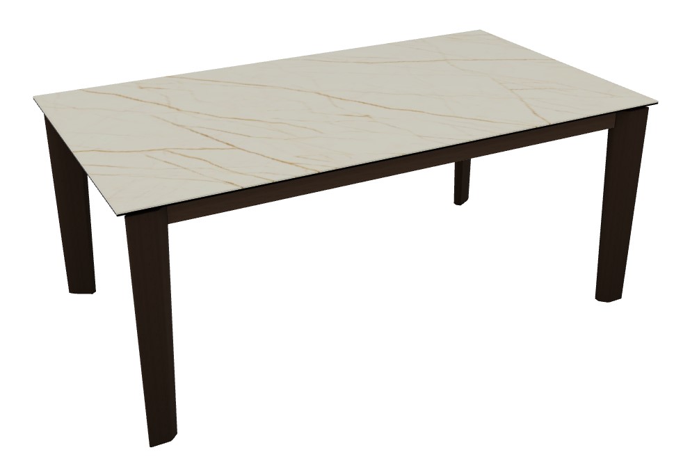 Dogma W70.9"-94.5" Rectangular Ceramic/Wood Veneer//Wood Extendable Dining Table