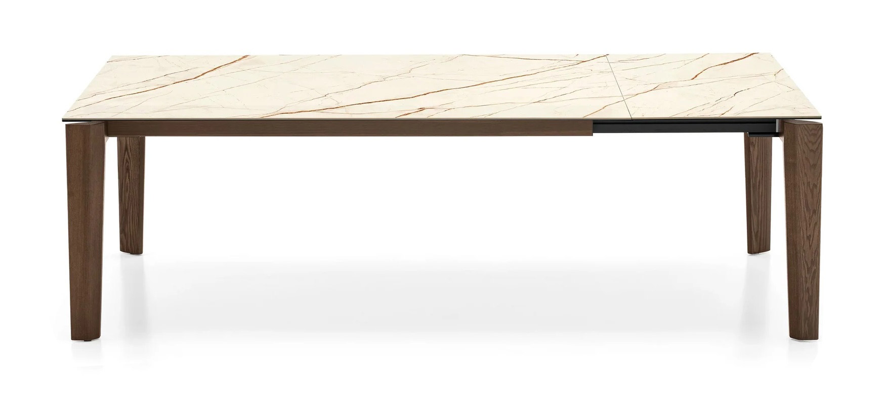 Dogma W70.9"-94.5" Rectangular Ceramic/Wood Veneer//Wood Extendable Dining Table